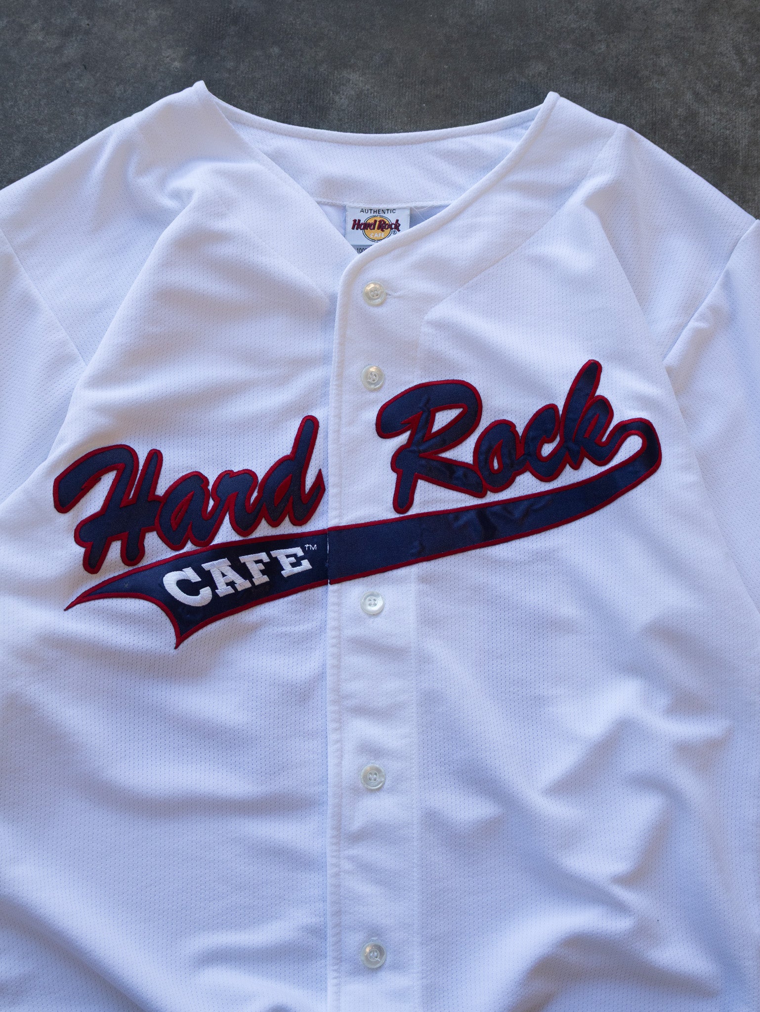 Vintage White Hard Rock Cafe Atlanta Baseball Jersey Tee (M)