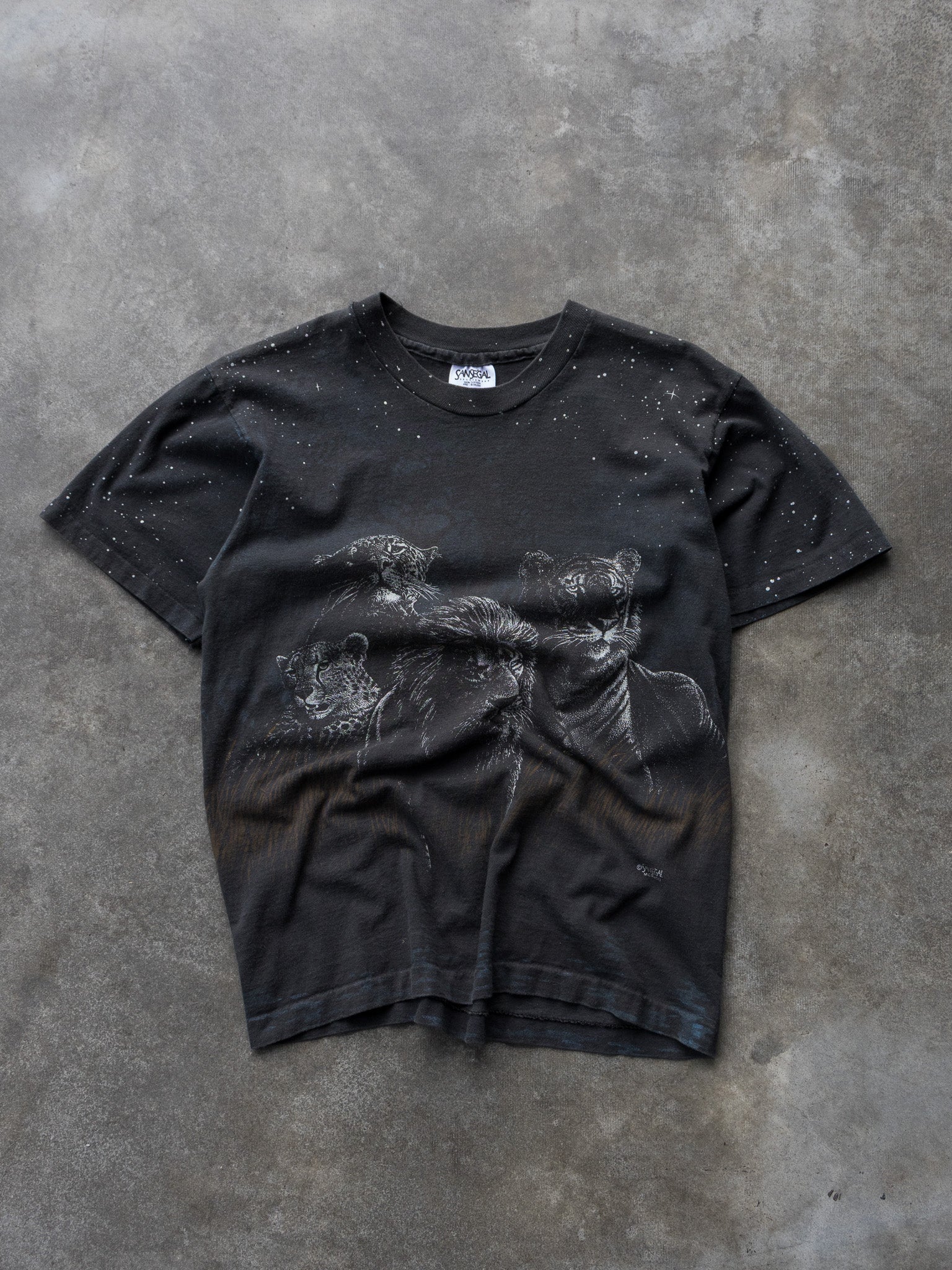 Vintage 90s Black Big Cats Wildlife Tee (M)