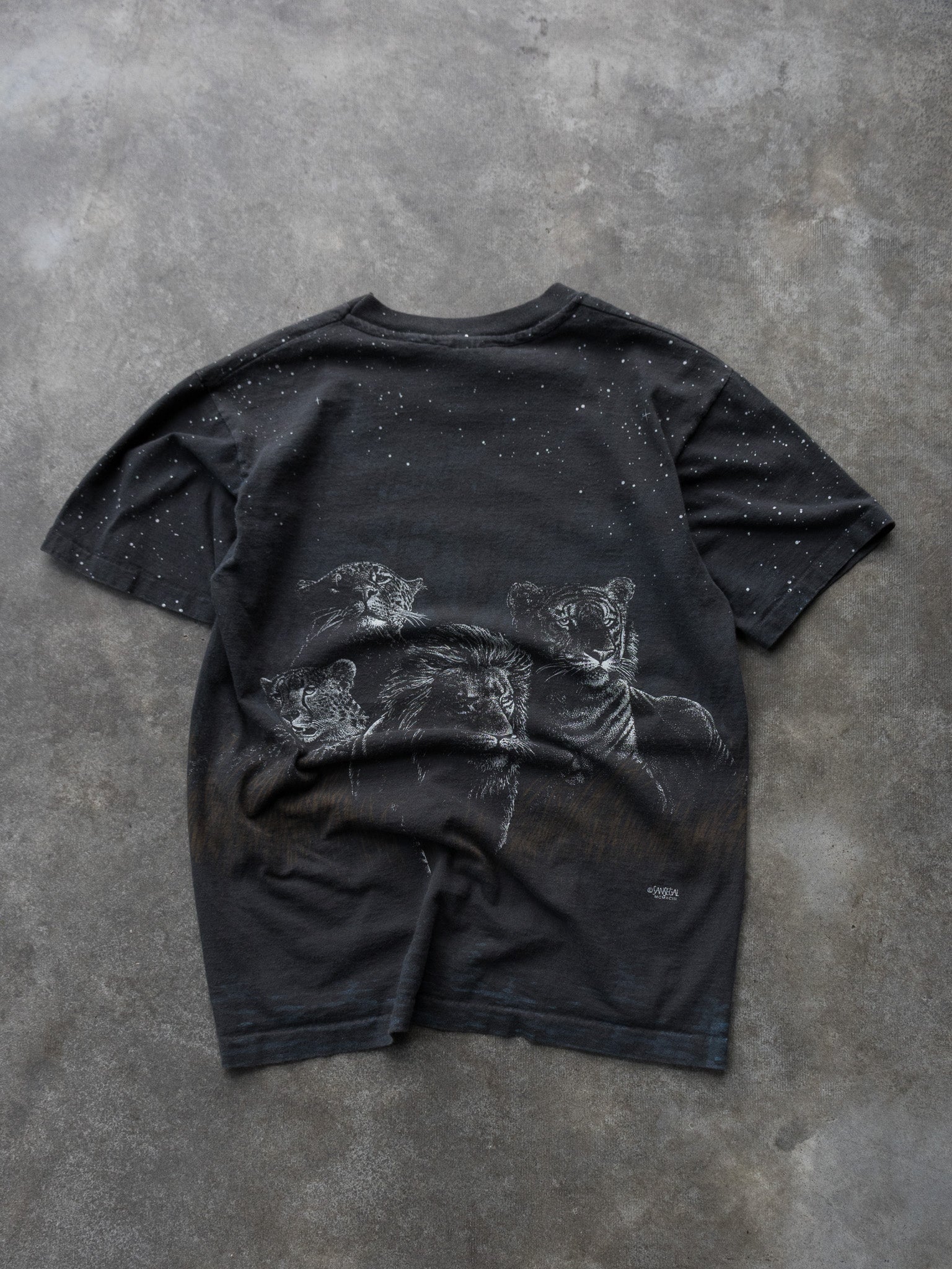 Vintage 90s Black Big Cats Wildlife Tee (M)