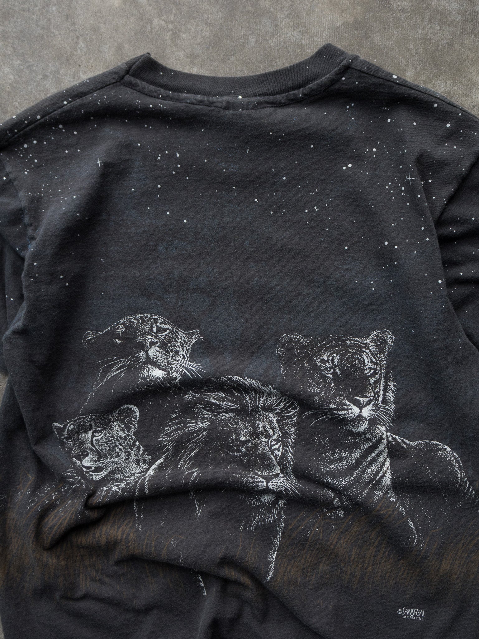 Vintage 90s Black Big Cats Wildlife Tee (M)