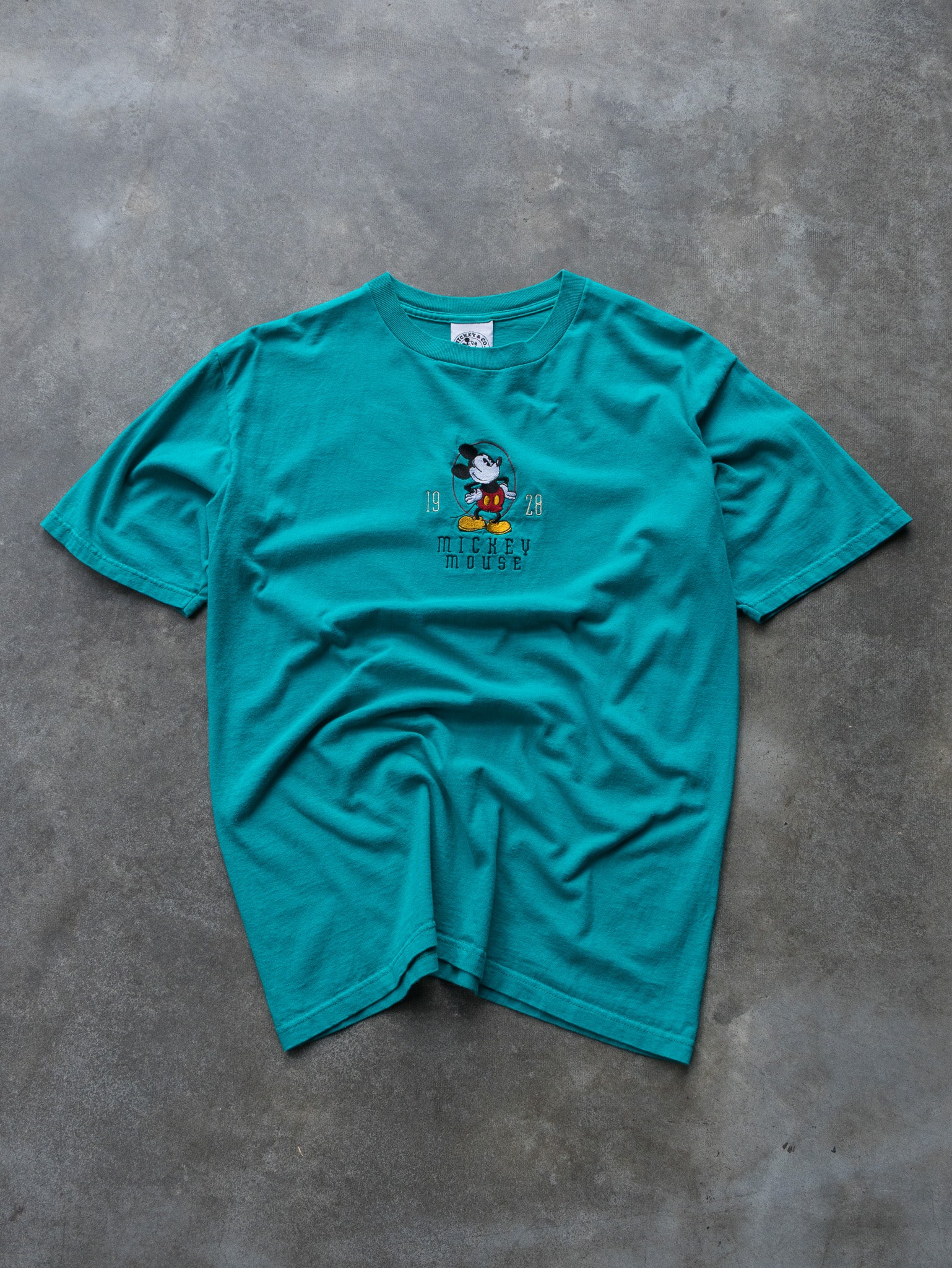 Vintage Teal Mickey Mouse Tee (L)