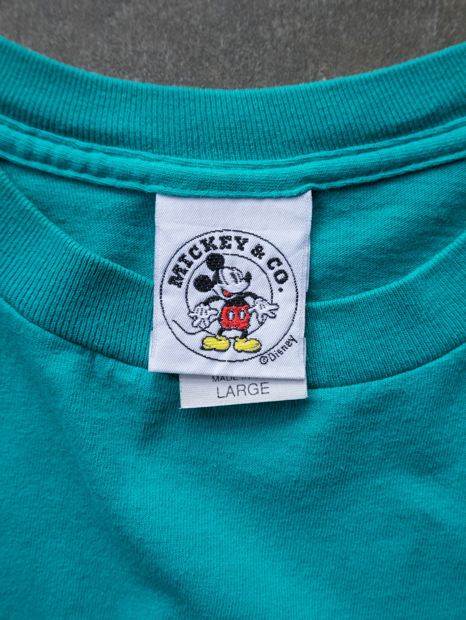 Vintage Teal Mickey Mouse Tee (L)