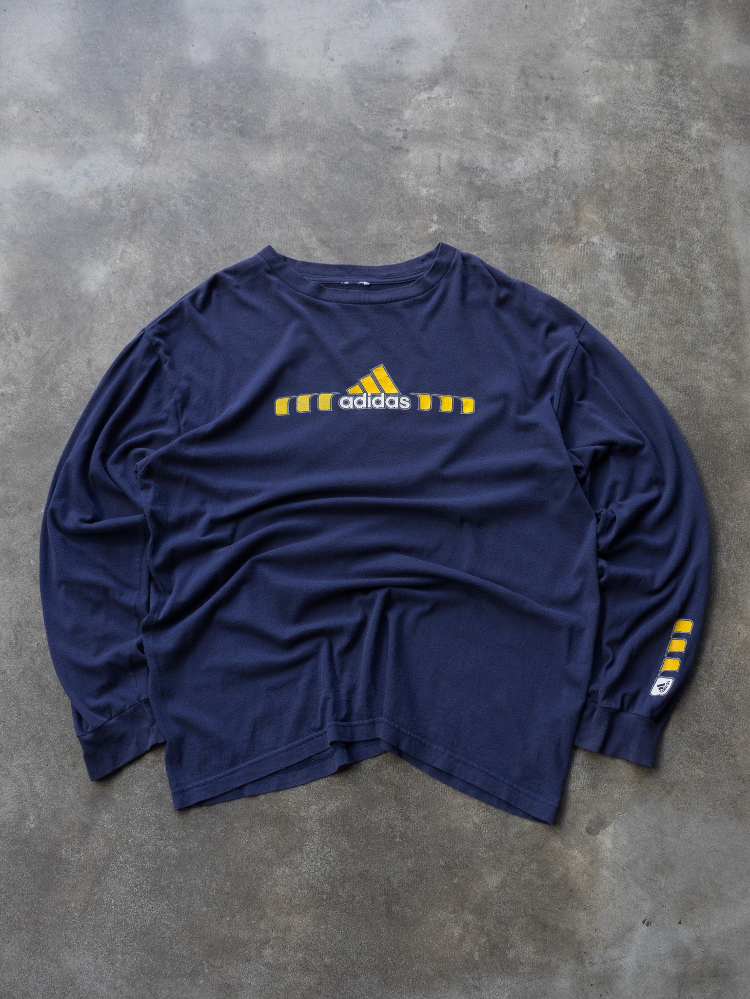 Vintage Navy Adidas Long Sleeve (XL)