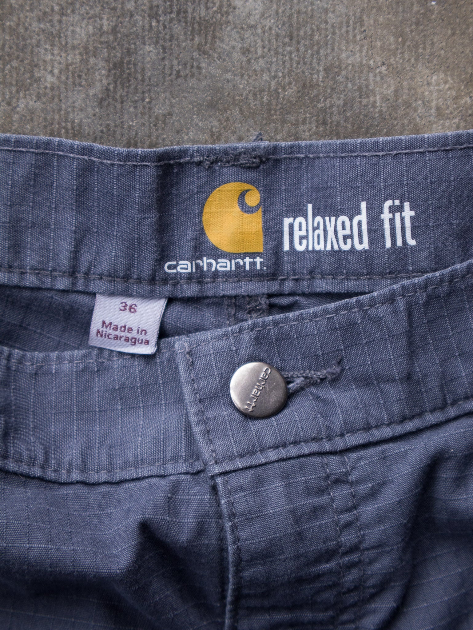 Vintage Slate Blue Carhartt Cargo Shorts (W36)