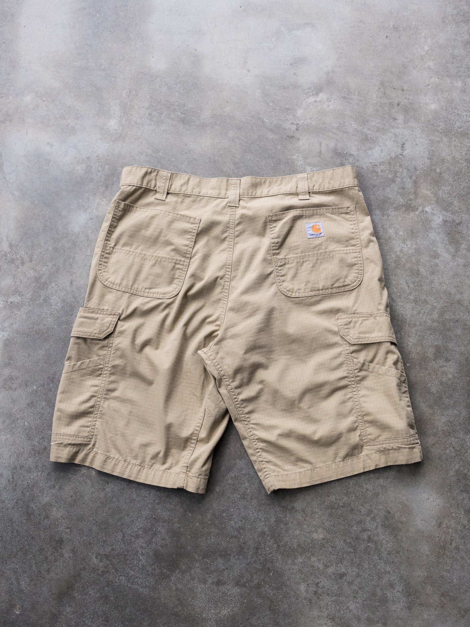 Vintage Tan Carhartt Ripstop Cargo Shorts (W38)