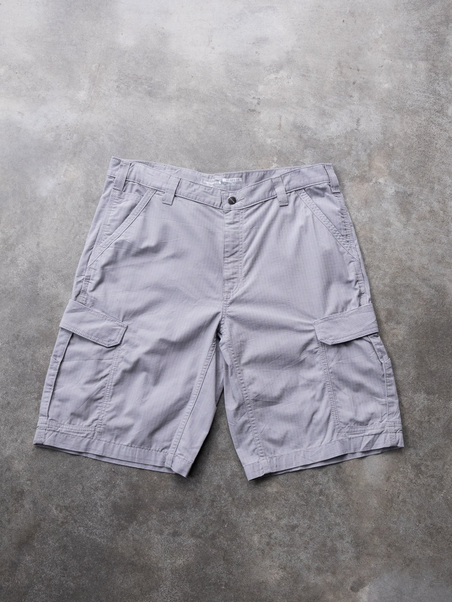 Vintage Grey Carhartt Ripstop Cargo Shorts (W36)