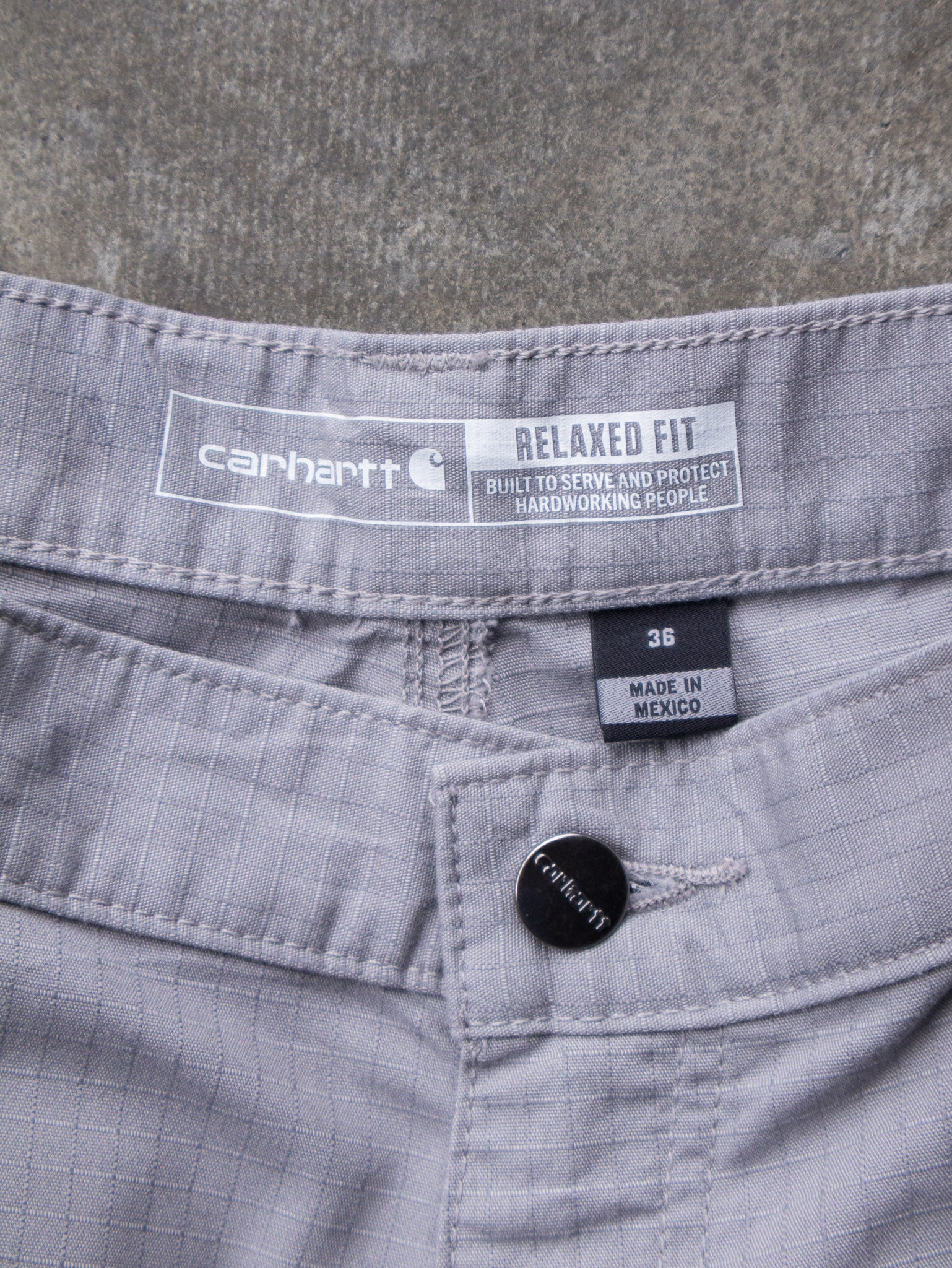Vintage Grey Carhartt Ripstop Cargo Shorts (W36)