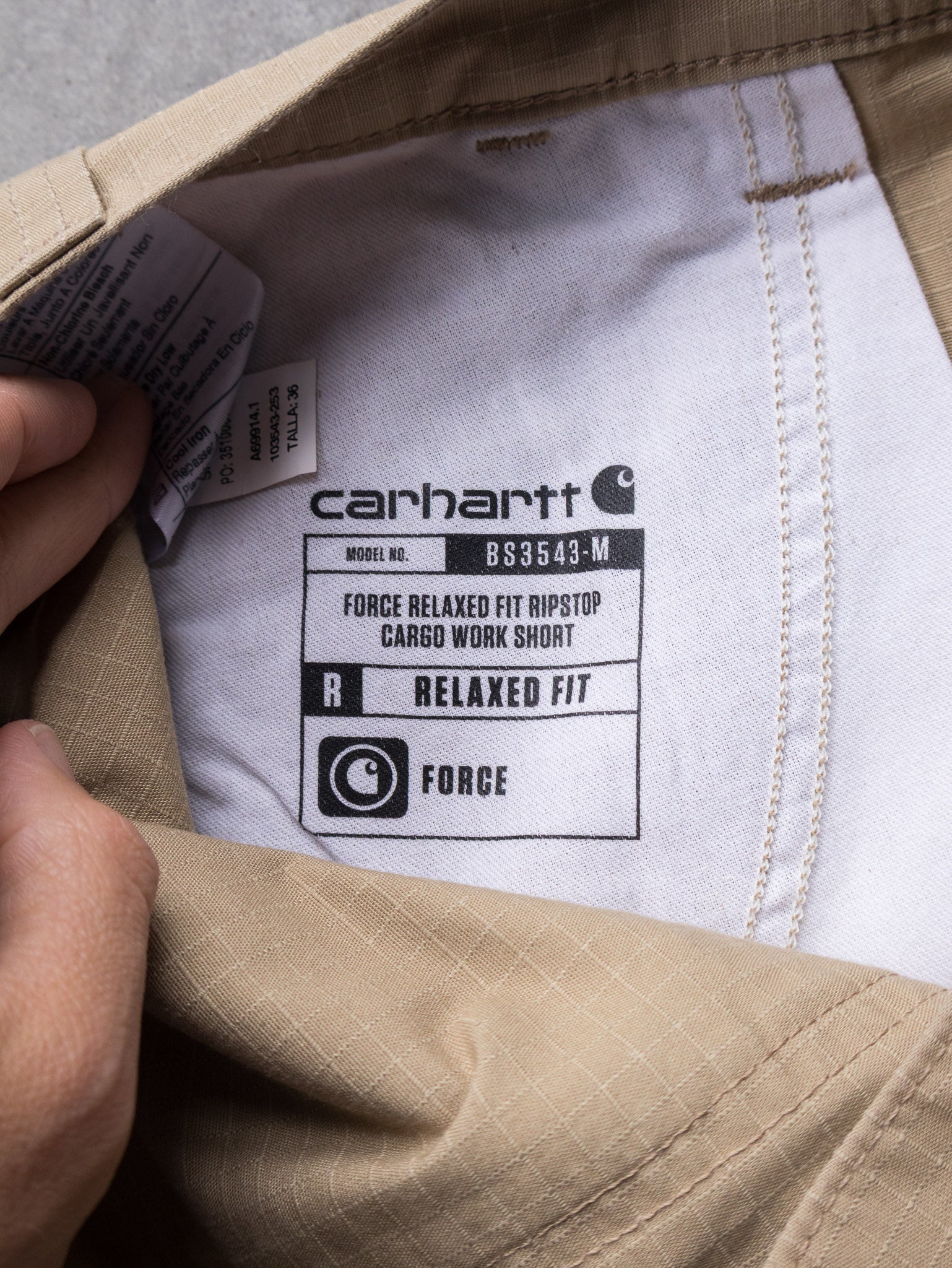Vintage Tan Carhartt Ripstop Cargo Shorts (W36)
