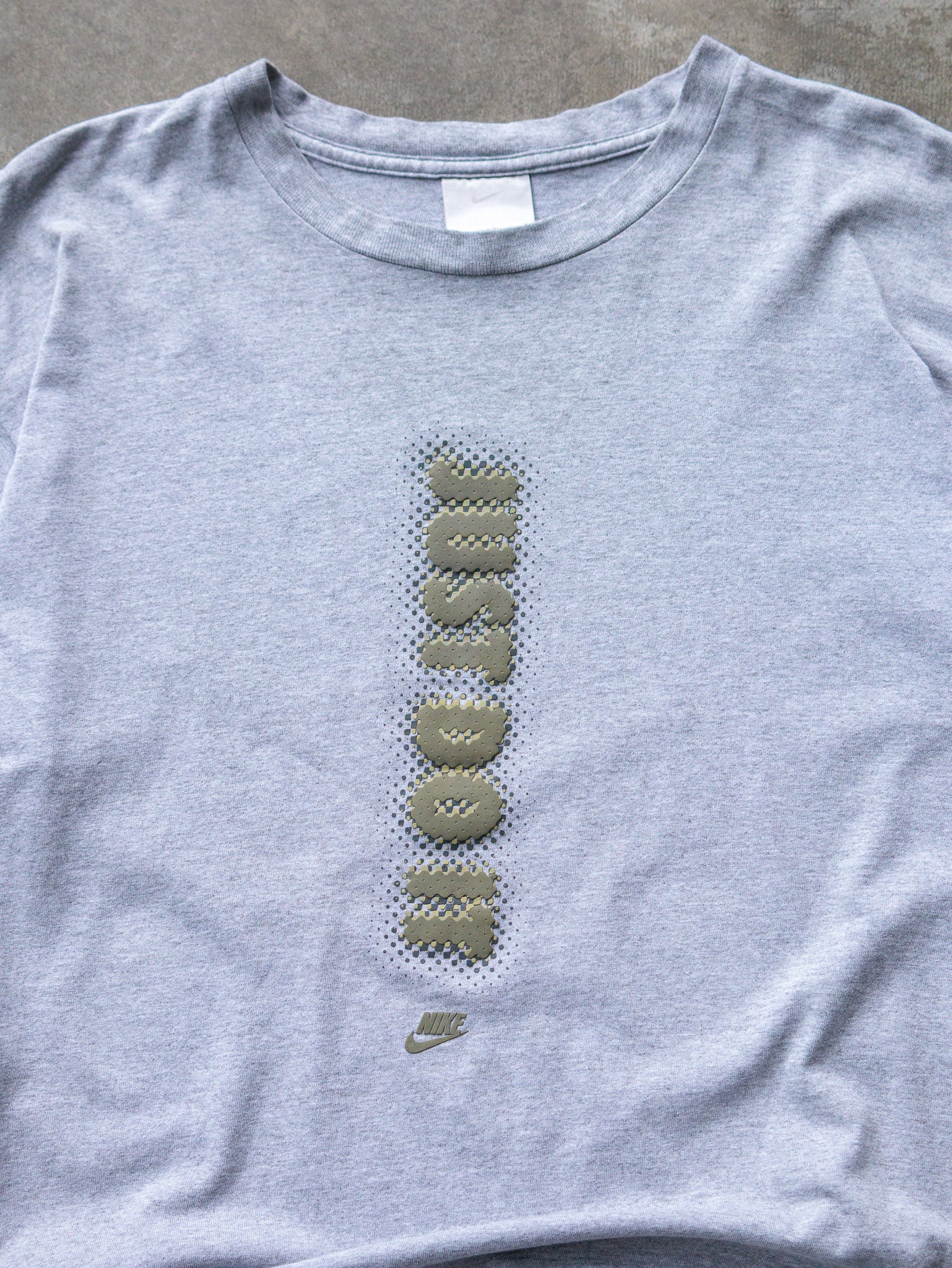 Vintage Grey Nike Just Do It Puff Graphic Tee (L)