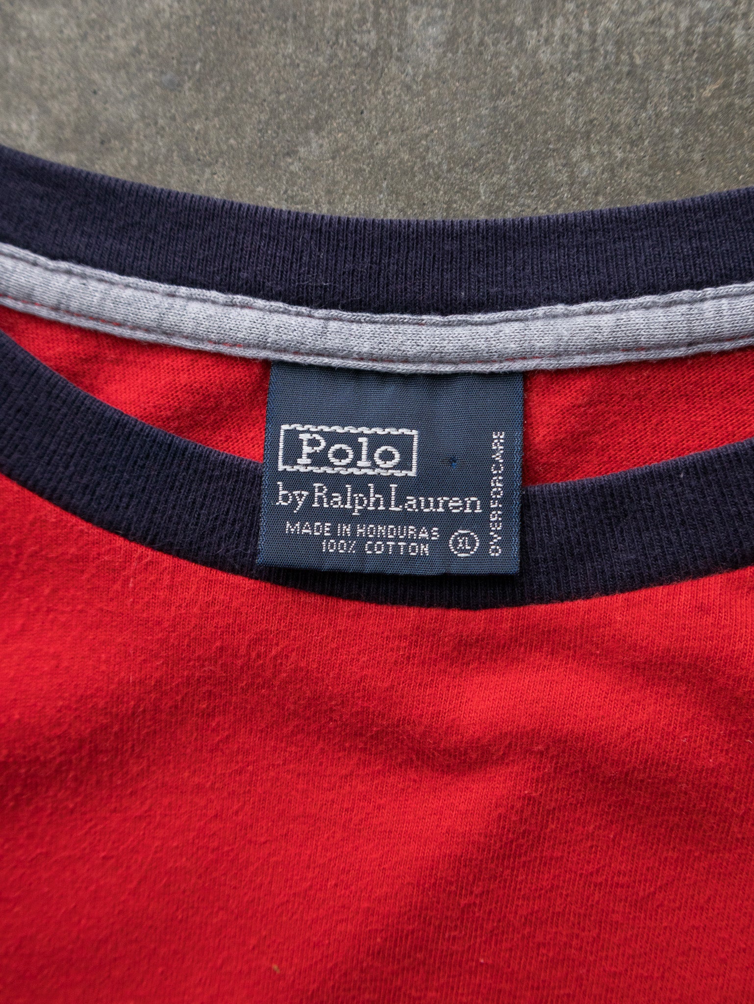 Vintage Red Polo Ralph Lauren Tee (XL)
