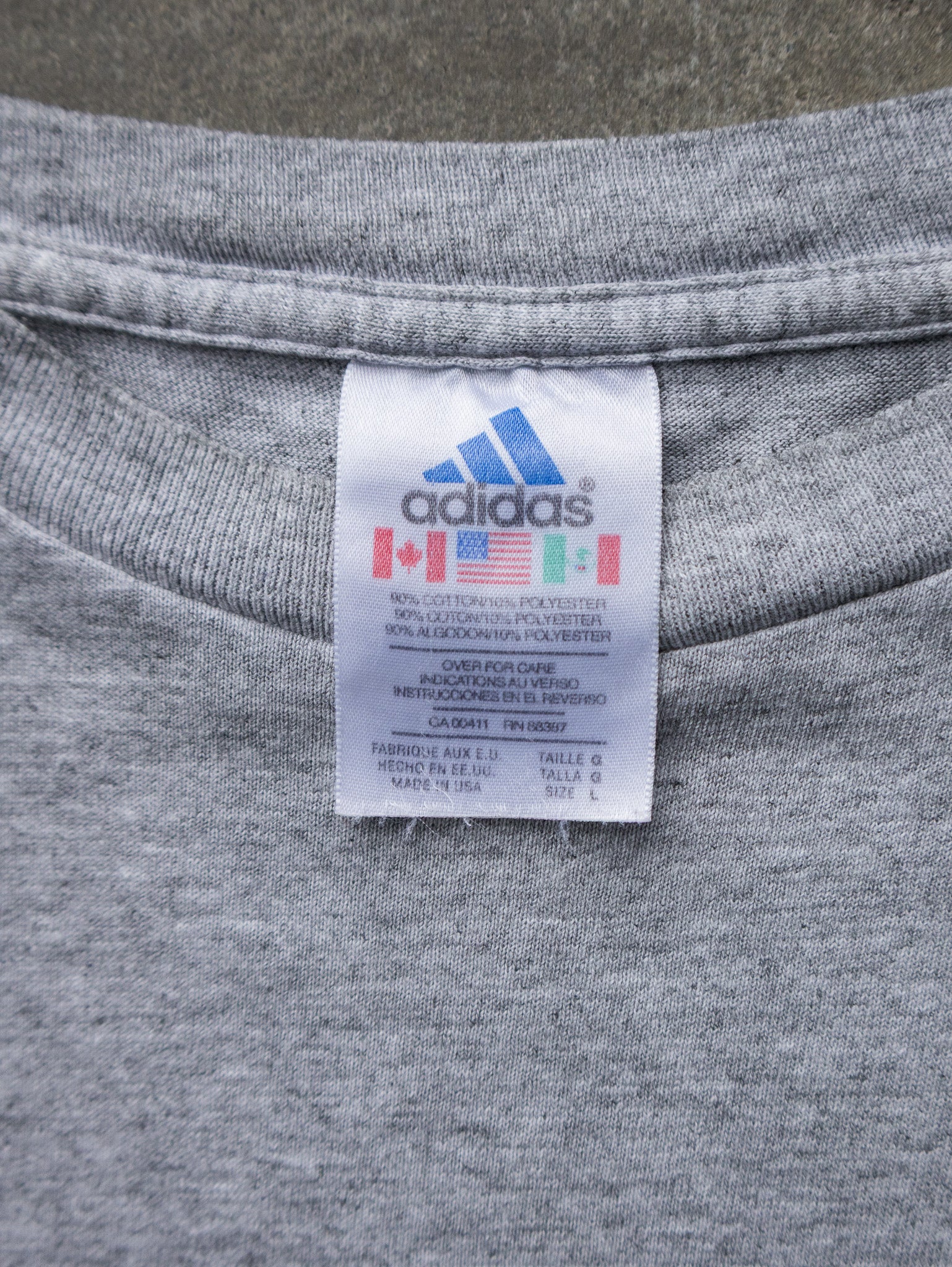 Vintage Grey Adidas Soccer Tee (XL)