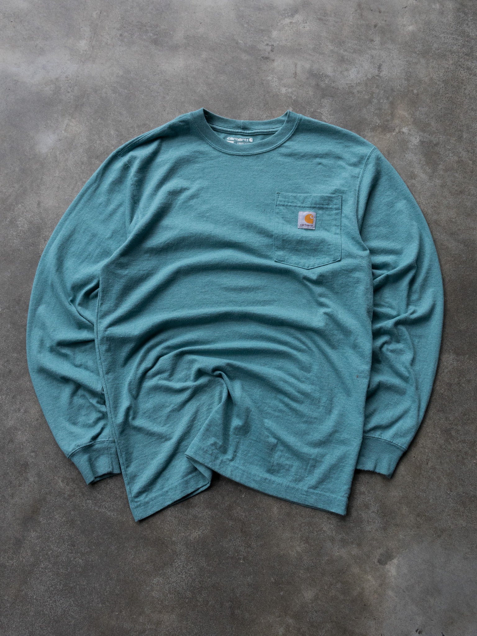 Vintage Teal Carhartt Pocket Long Sleeve (S)