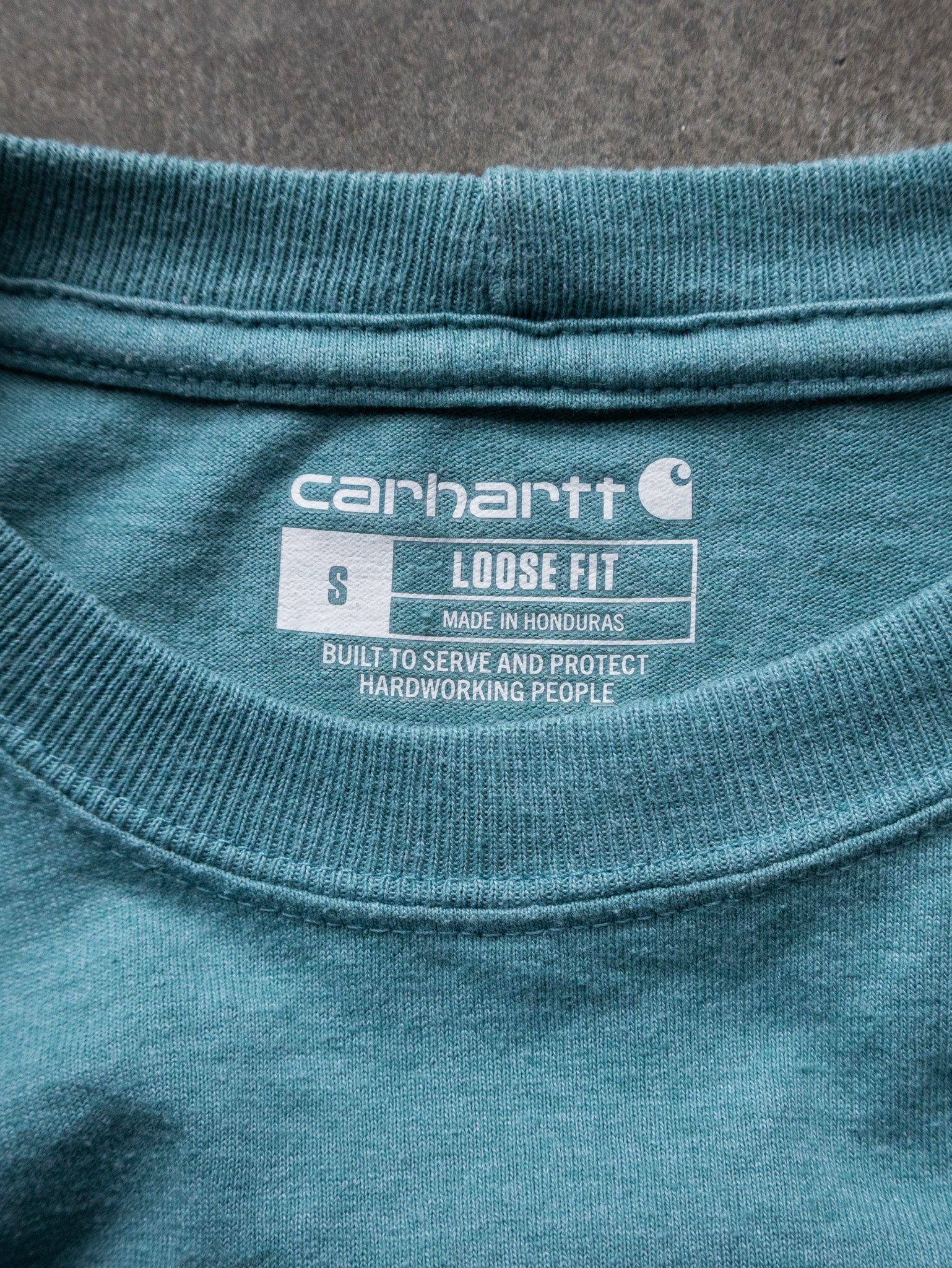 Vintage Teal Carhartt Pocket Long Sleeve (S)