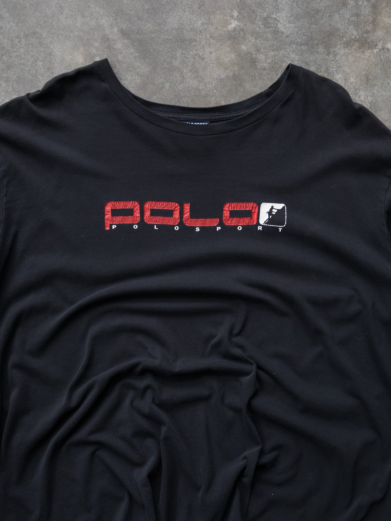 Vintage Black Polo Sport Ralph Lauren Long Sleeve (2XL)