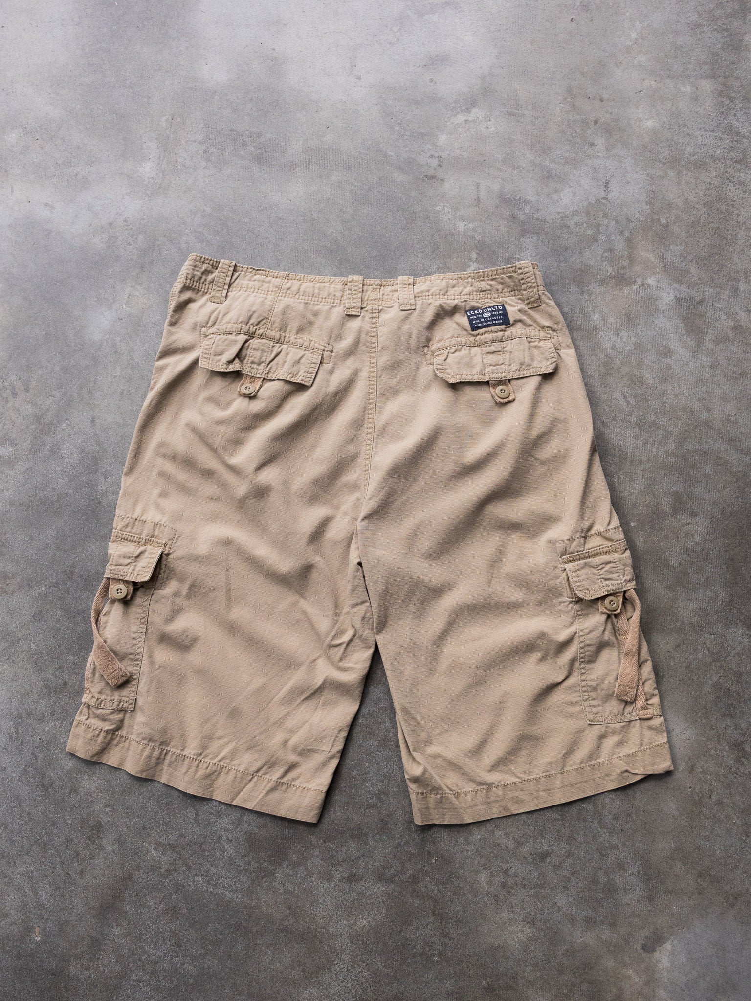 Vintage Tan Ecko Ripstop Cargo Shorts (W34)