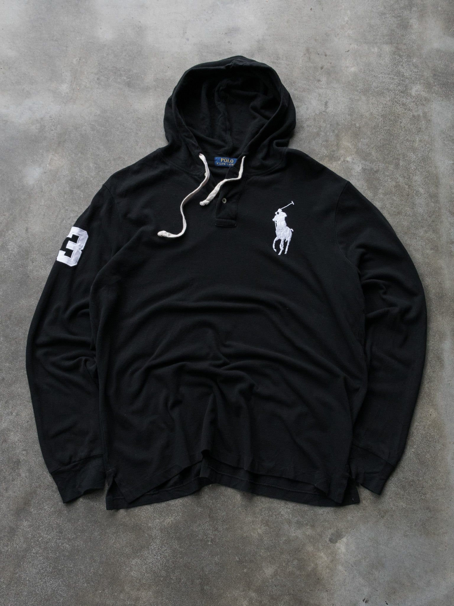 Vintage Black Polo Ralph Lauren Hoodie (L)