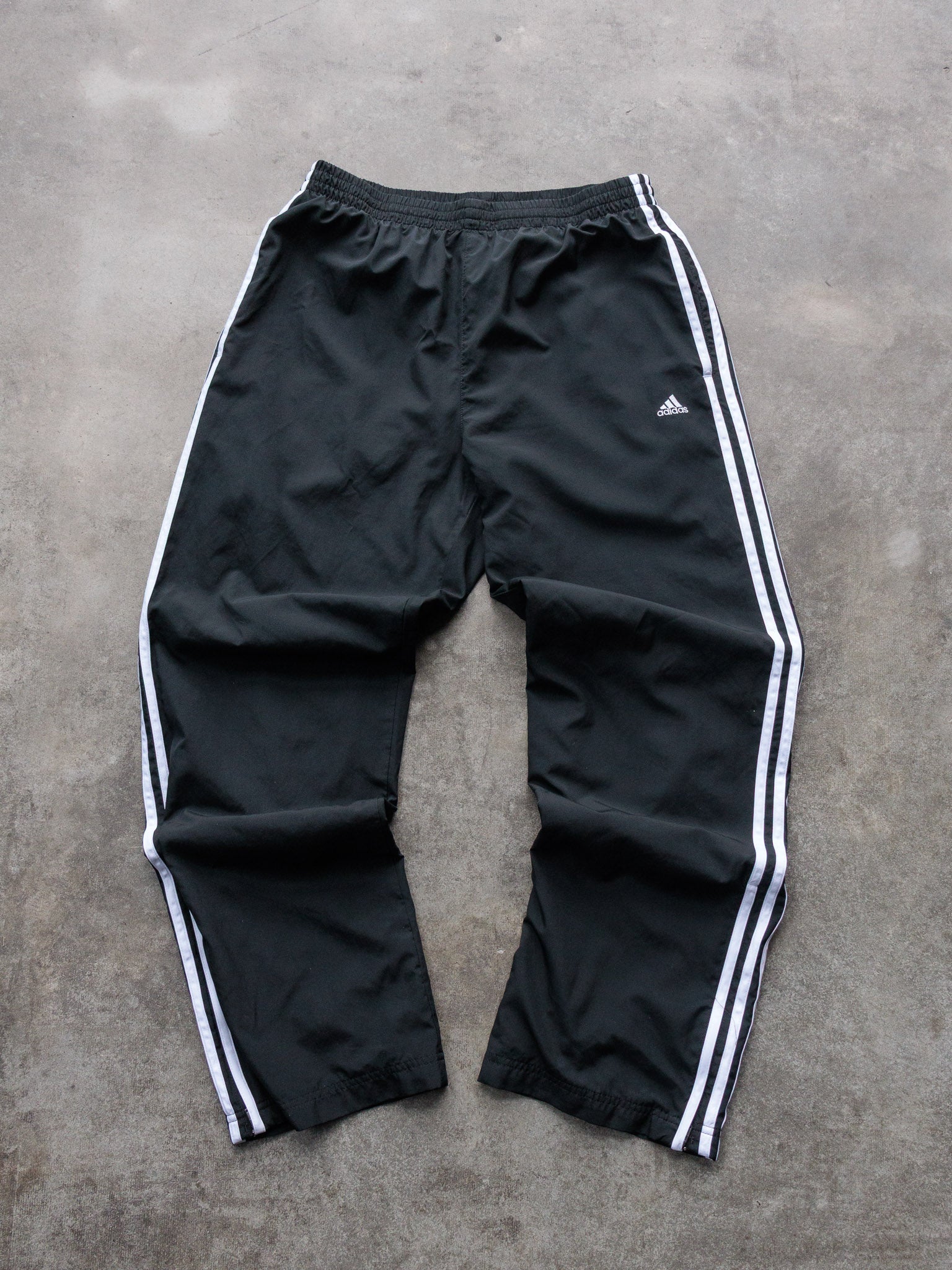 Vintage Black & White Adidas Track Pants (L)