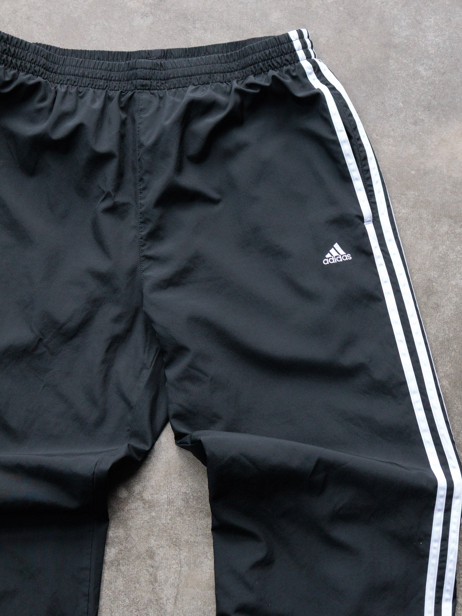 Vintage Black & White Adidas Track Pants (L)