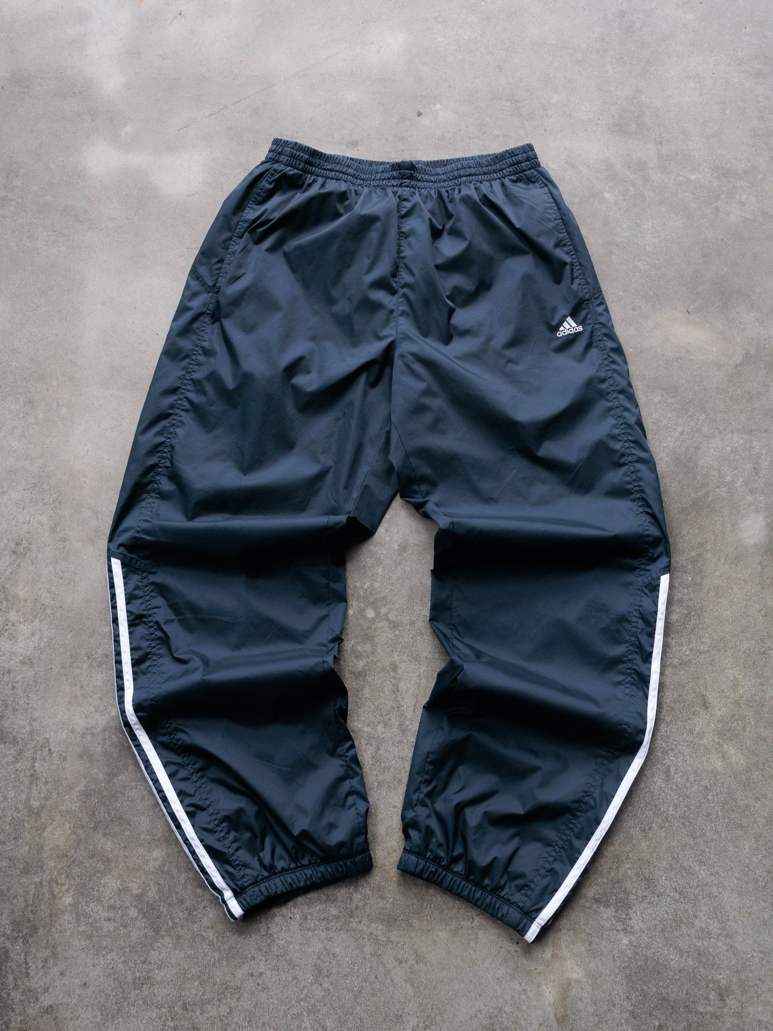 Vintage Navy & White Adidas Track Pants (M)