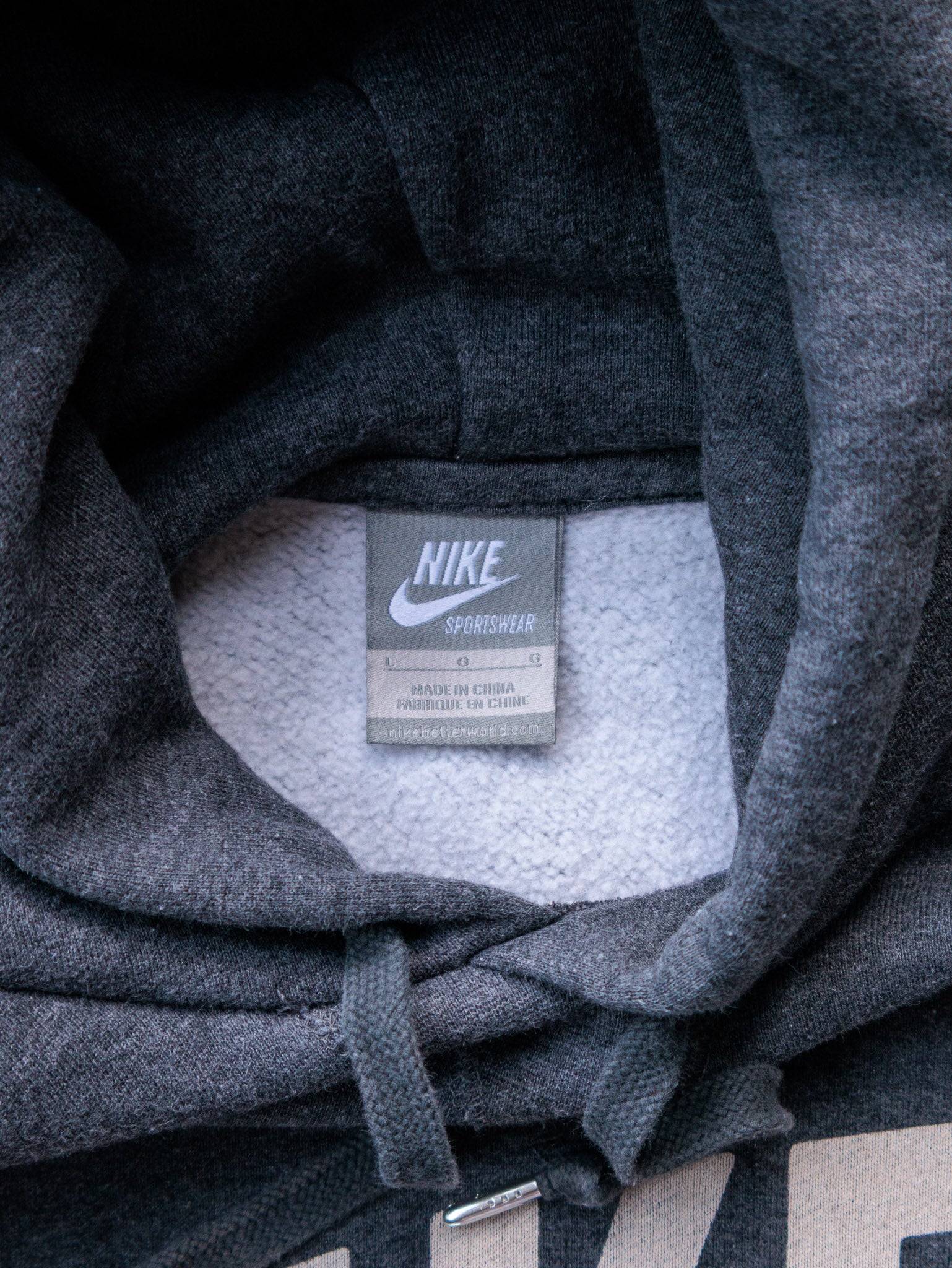 Vintage Charcoal Nike Hoodie (L)