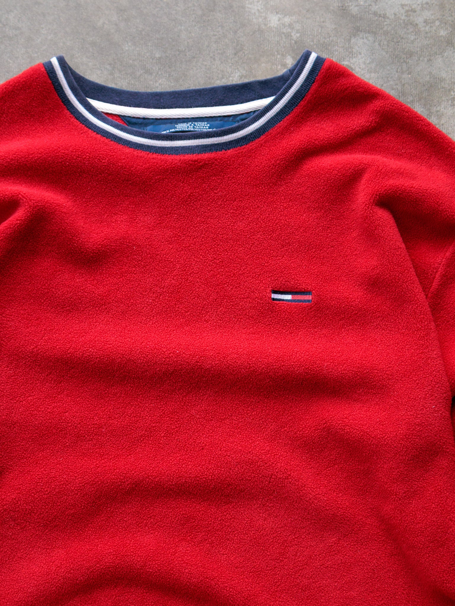 Vintage 90s Red Tommy Jeans Fleece Sweatshirt (2XL)
