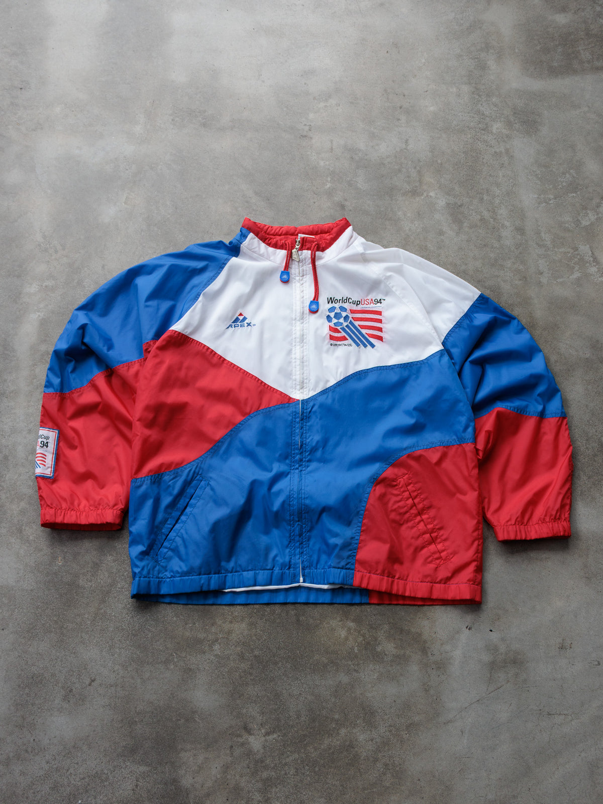 Vintage 1994 Multicolor Apex World Cup USA 94 Colourblock Jacket (L)
