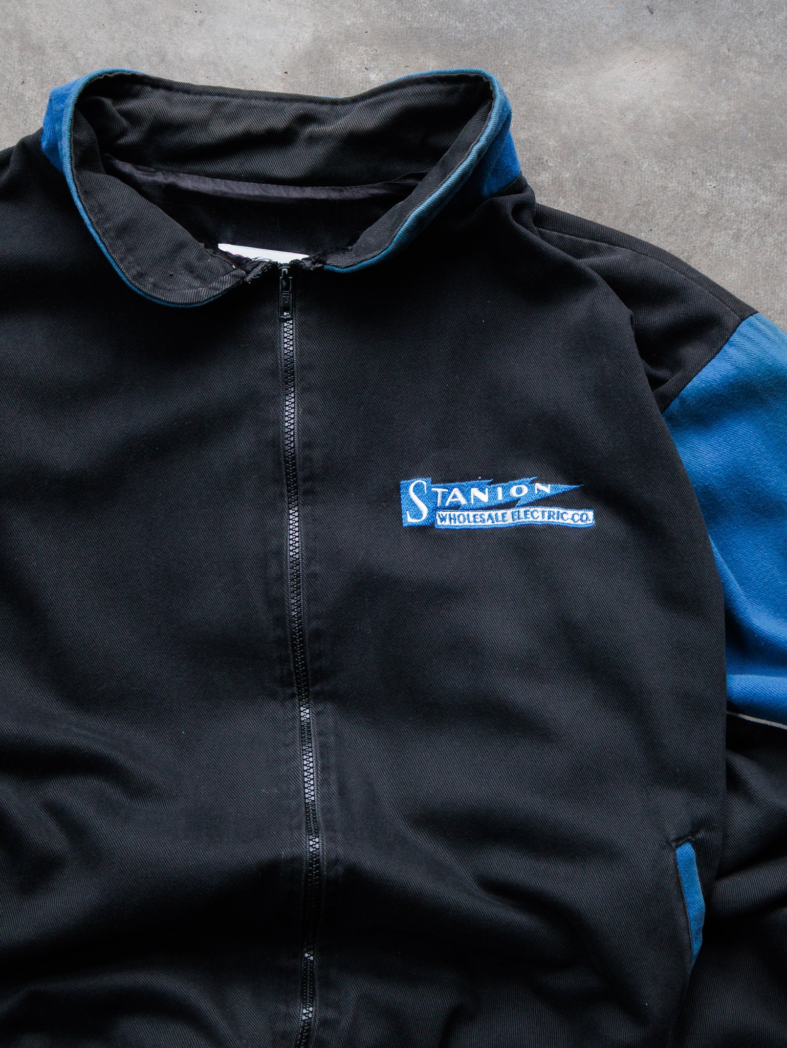 Vintage 90s Black & Blue Stanion Philips Racing Jacket (XL)