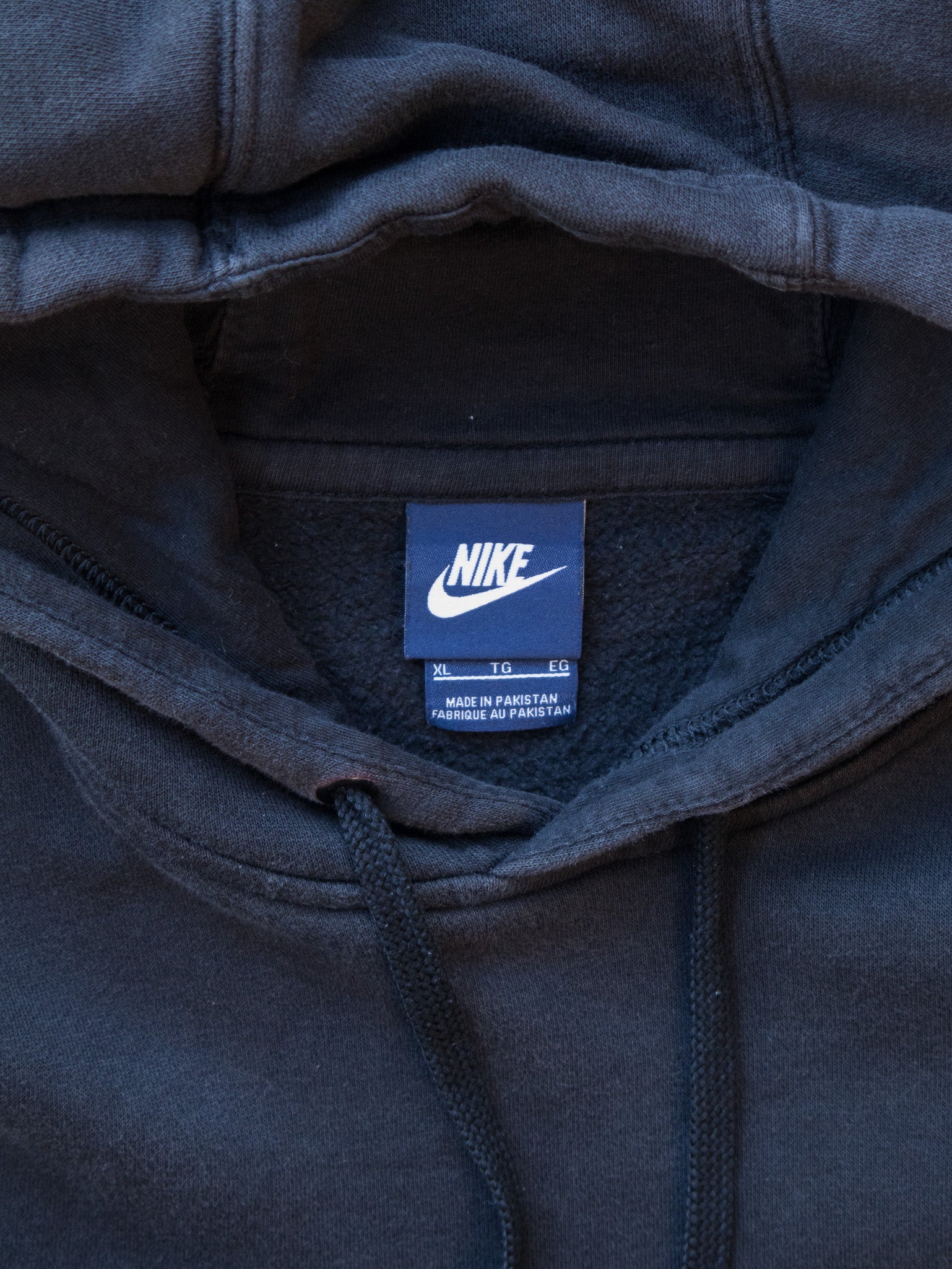 Vintage Black Nike Logo Hoodie (XL)