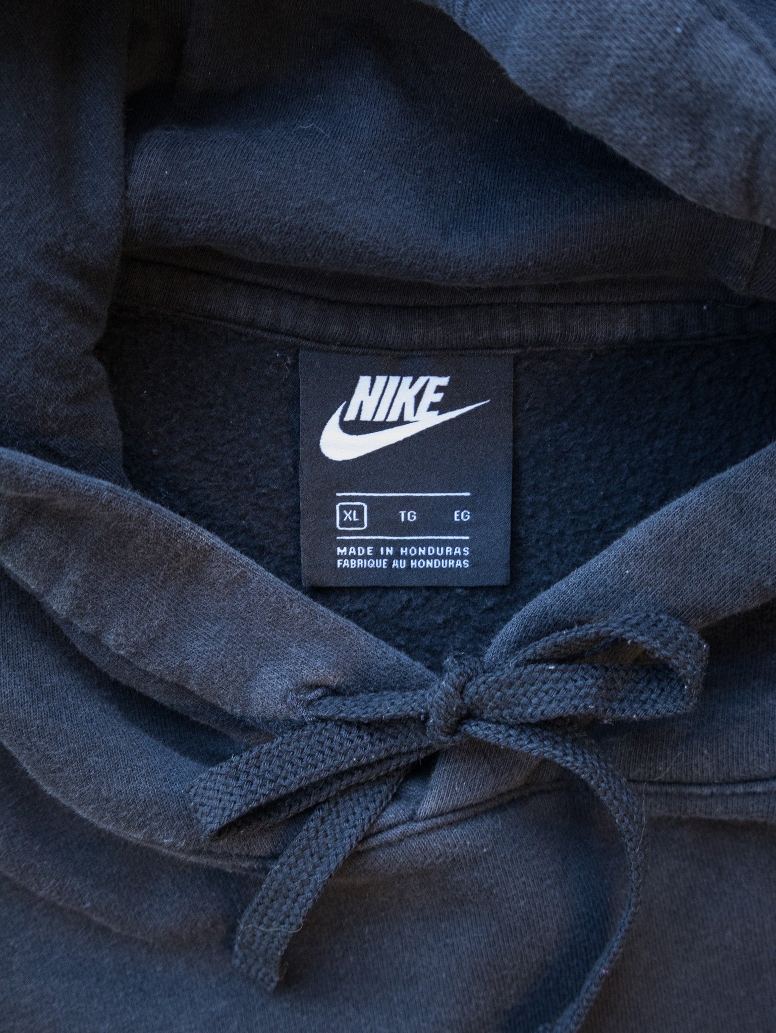 Vintage Black Nike Logo Hoodie (XL)