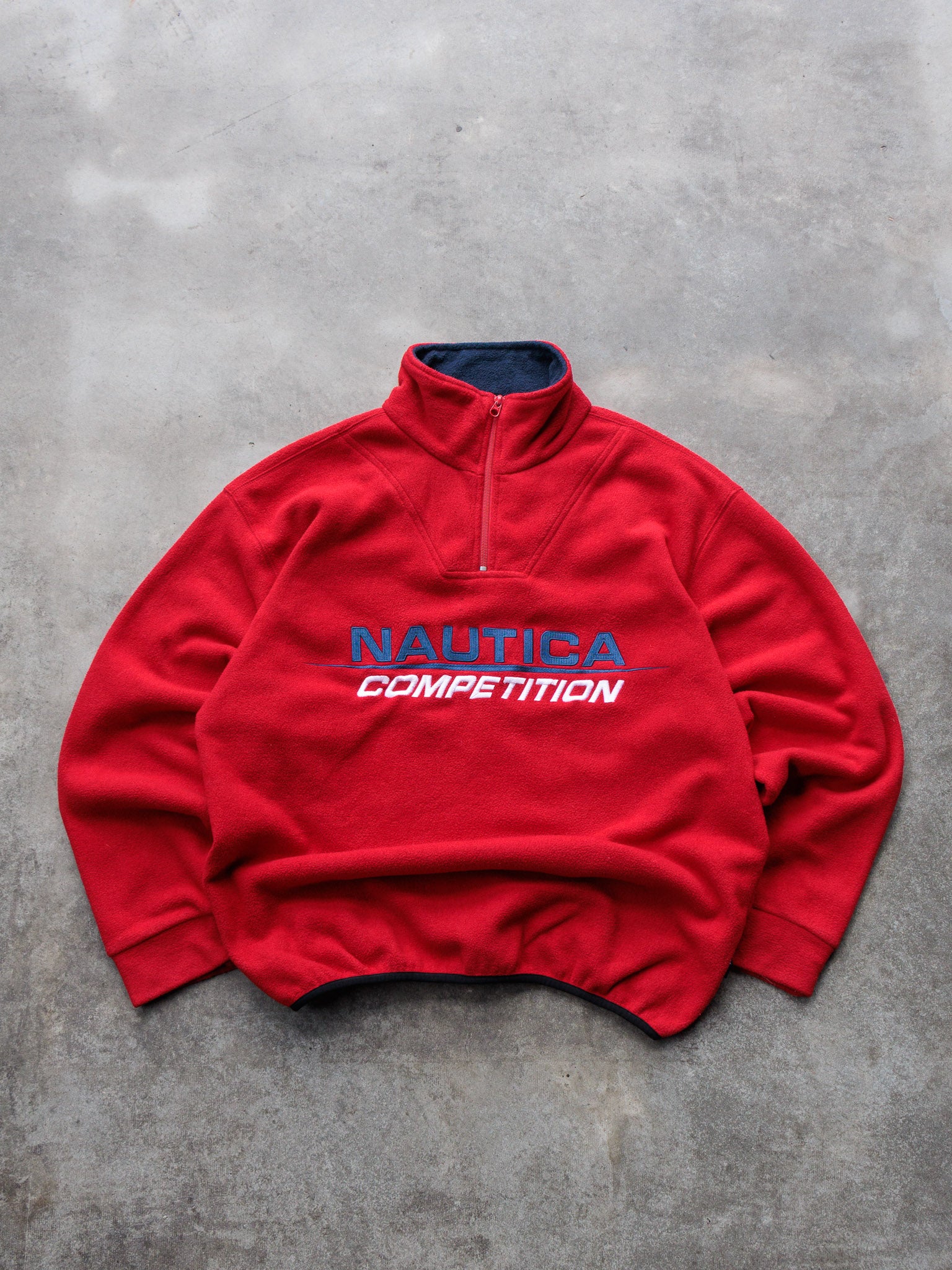 Vintage 90s Nautica Quarter Zip Fleece Sweatshirt (L)