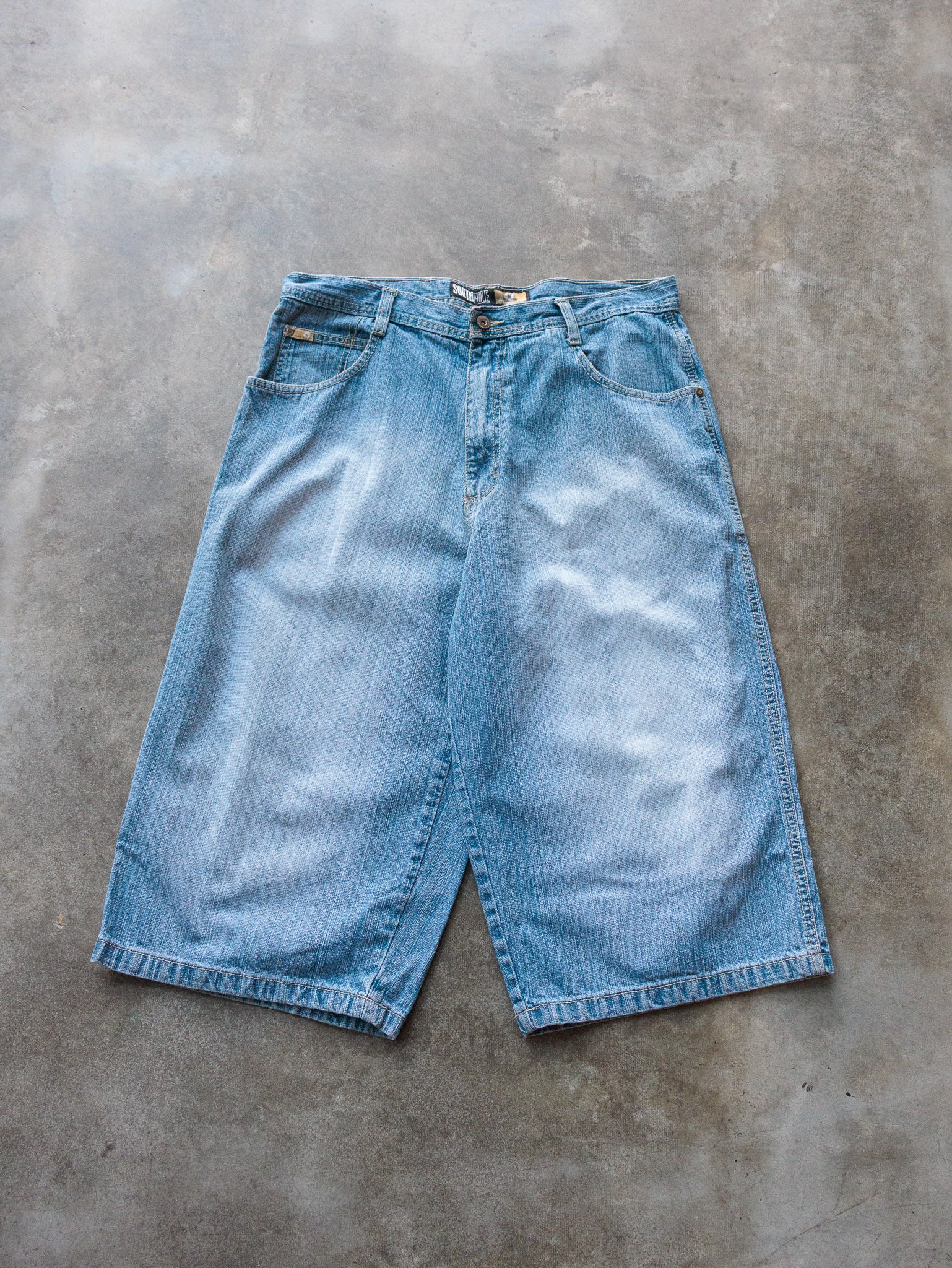 Vintage 00s Blue Southpole Denim 3/4 Shorts (W36)