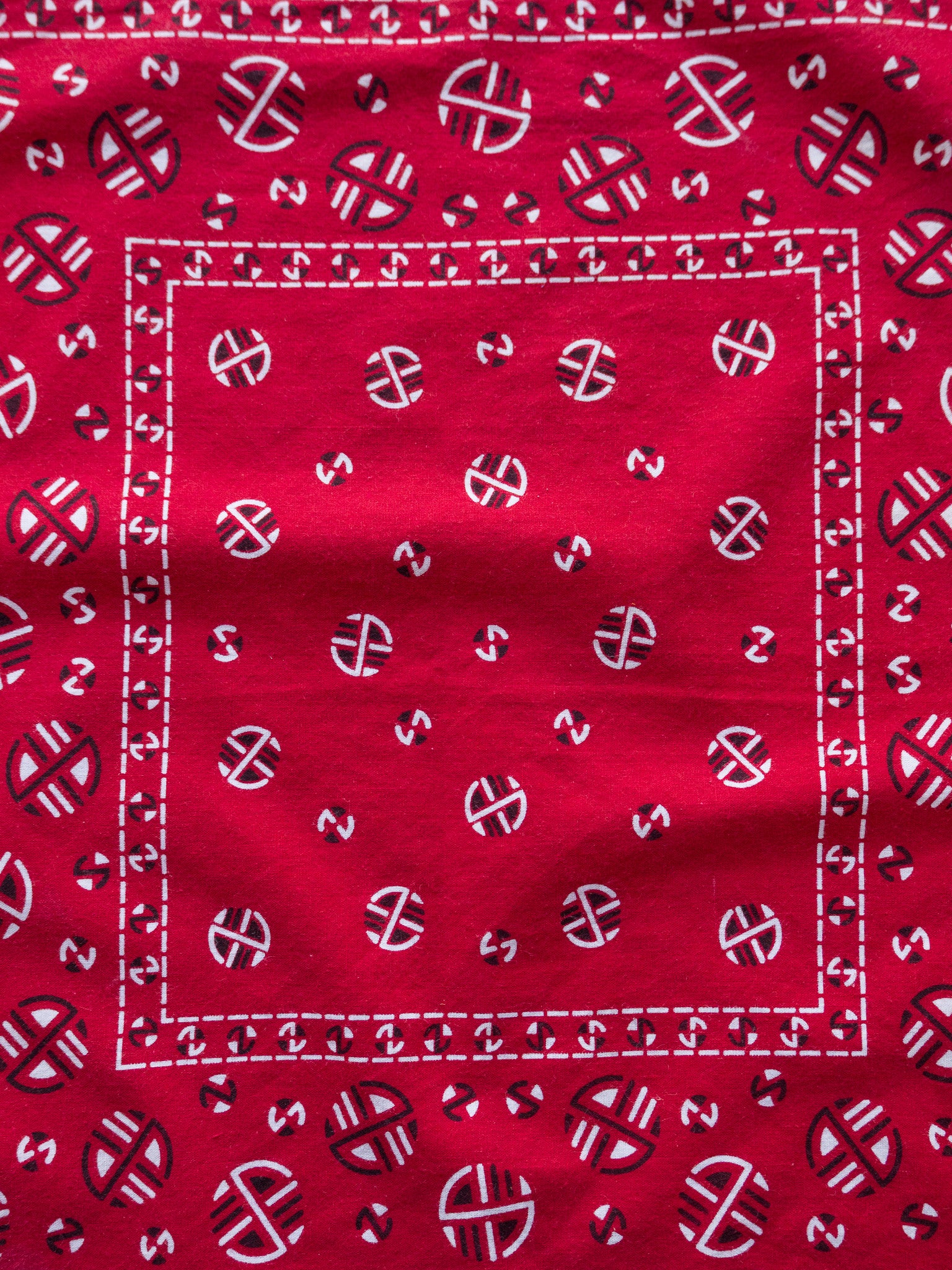 Vintage Red Geometric Bandana