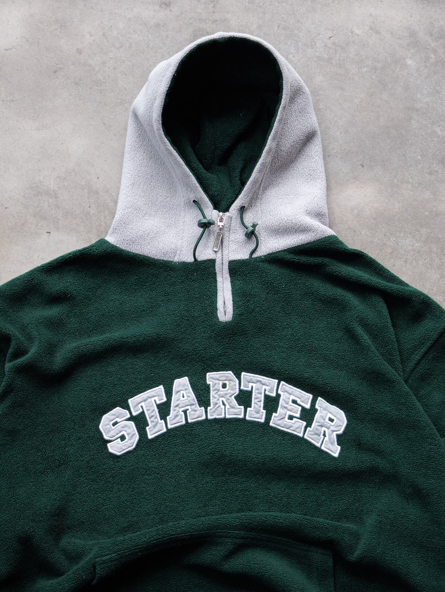 Vintage 90s Starter Quarter Zip Fleece Hoodie (XL)