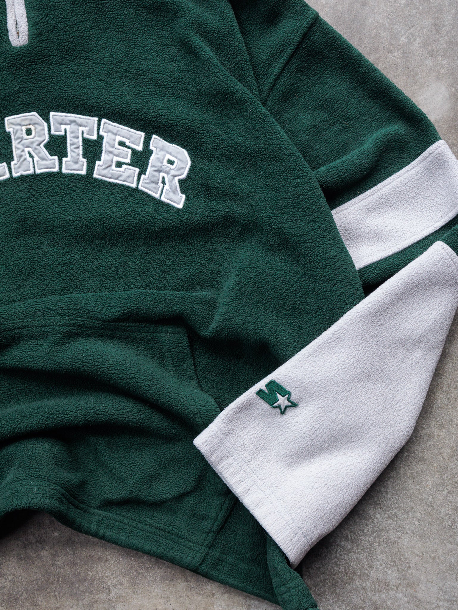 Vintage 90s Starter Quarter Zip Fleece Hoodie (XL)