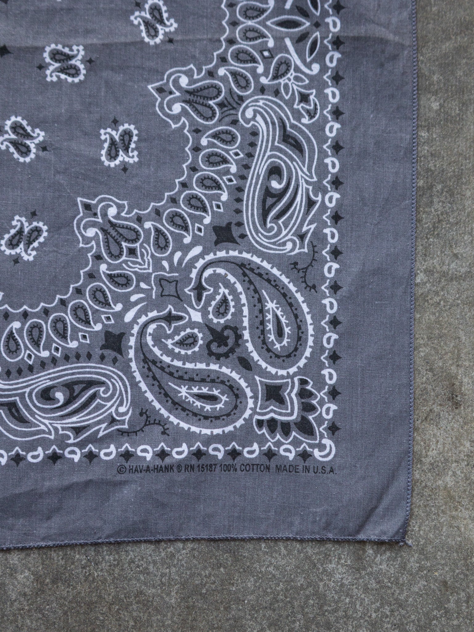 Vintage Charcoal Paisley Bandana