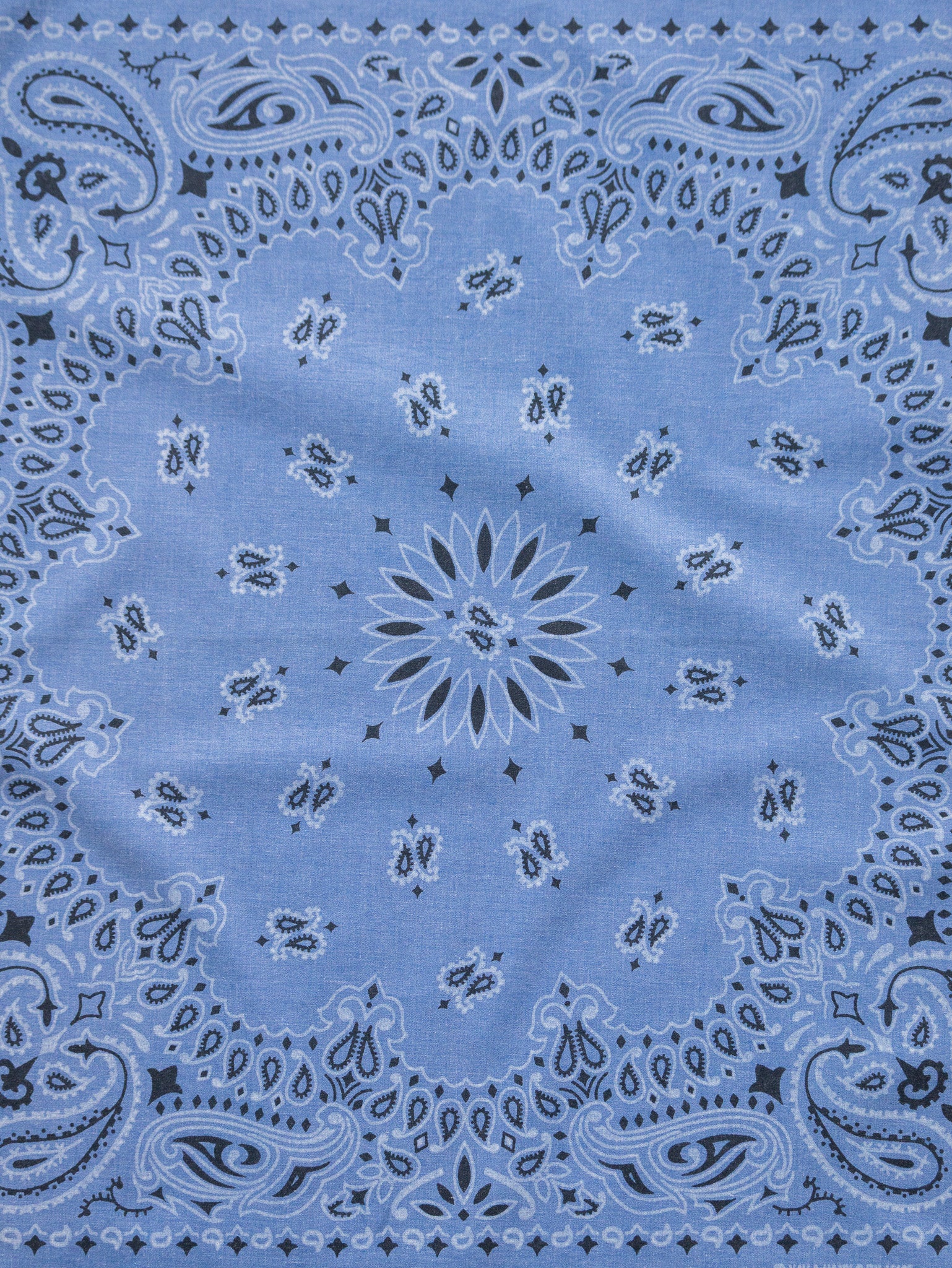 Vintage Dusty Blue Paisley Bandana