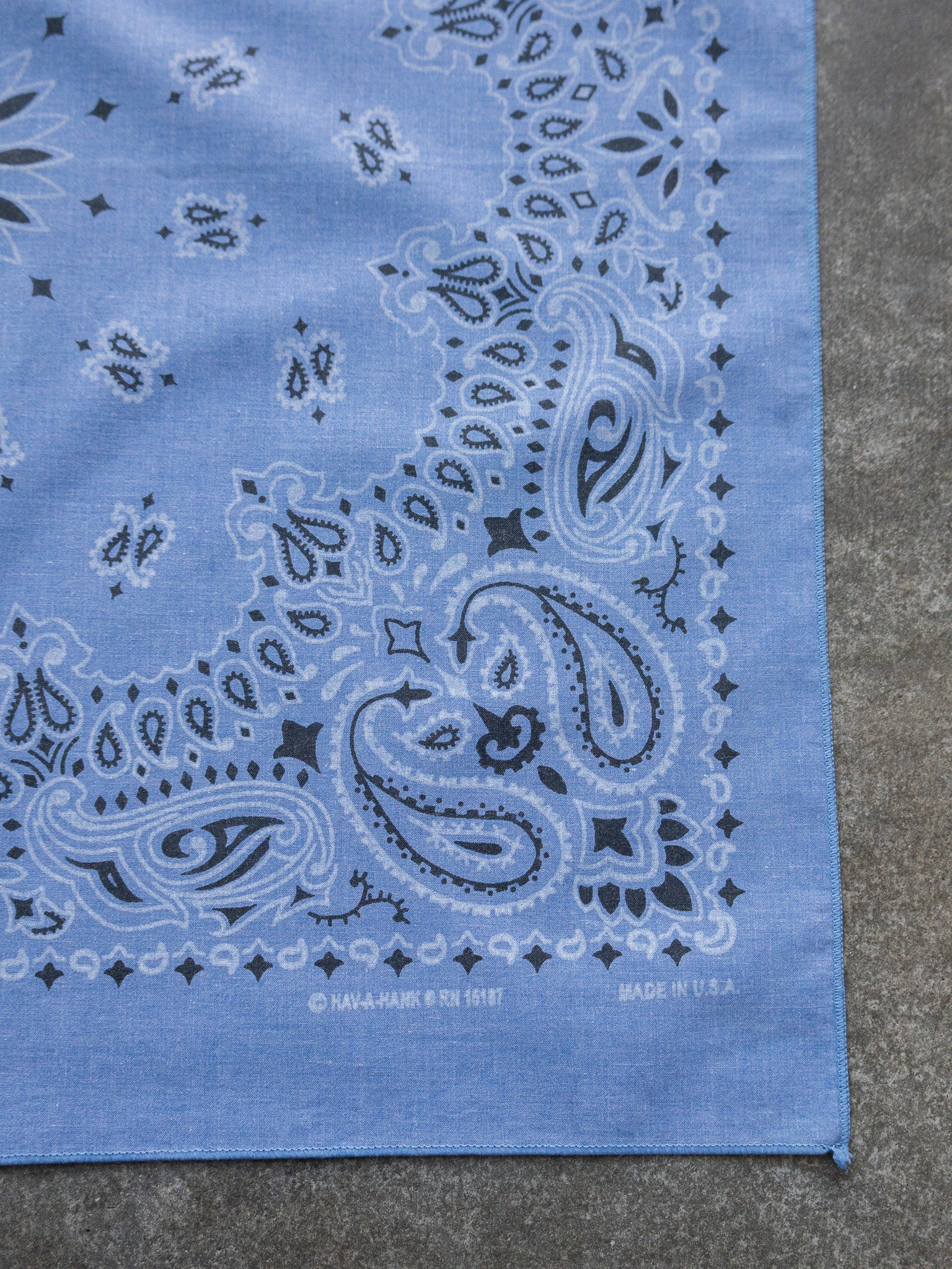 Vintage Dusty Blue Paisley Bandana