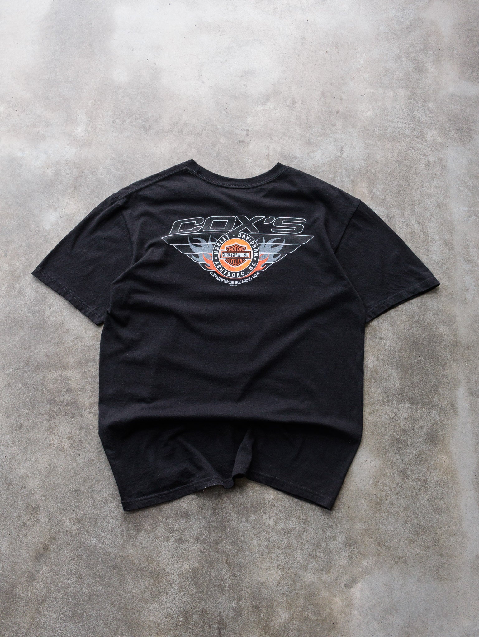 Vintage Black Harley-Davidson Asheboro NC Tee (L)