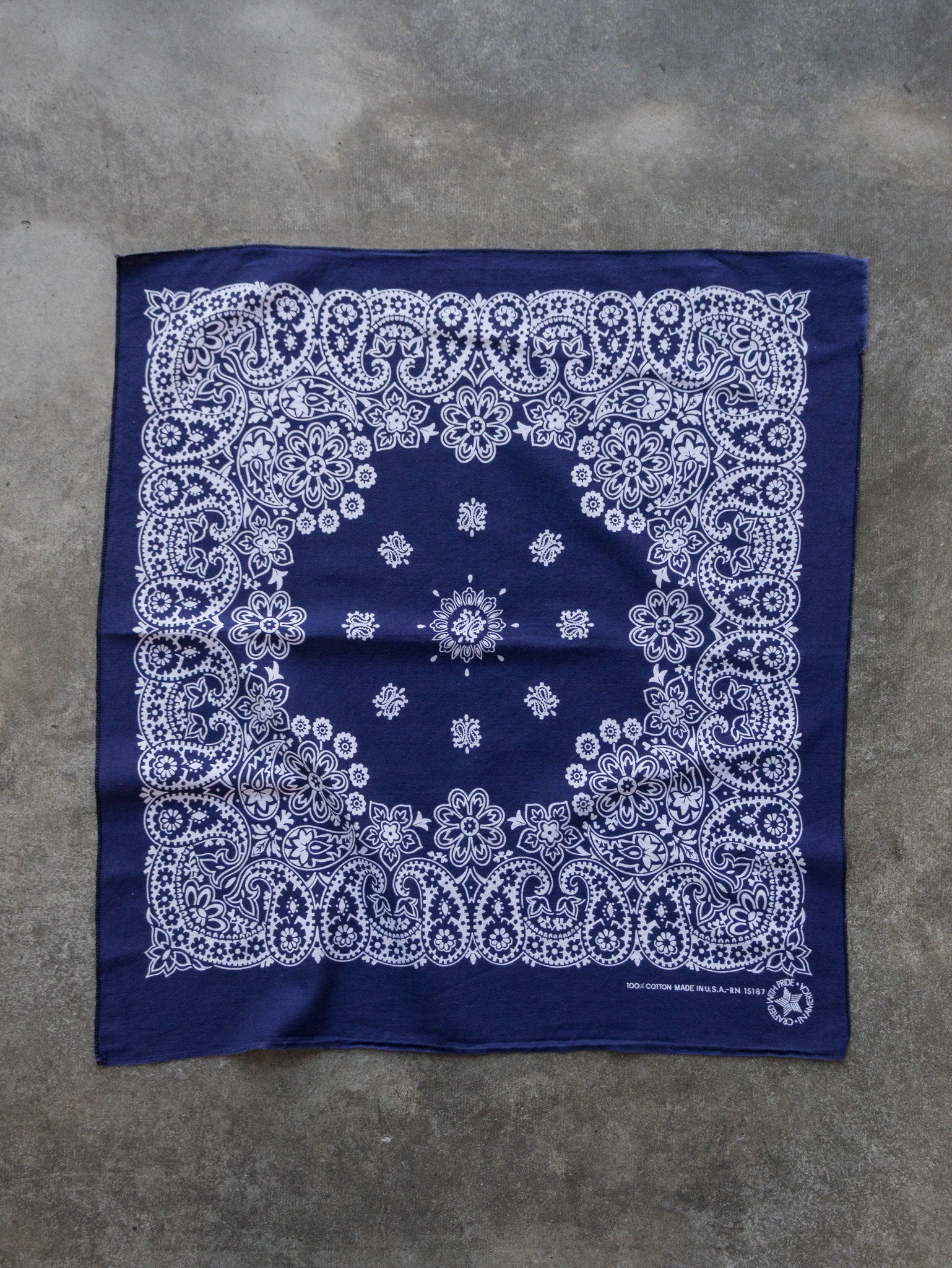 Vintage Navy Paisley Bandana