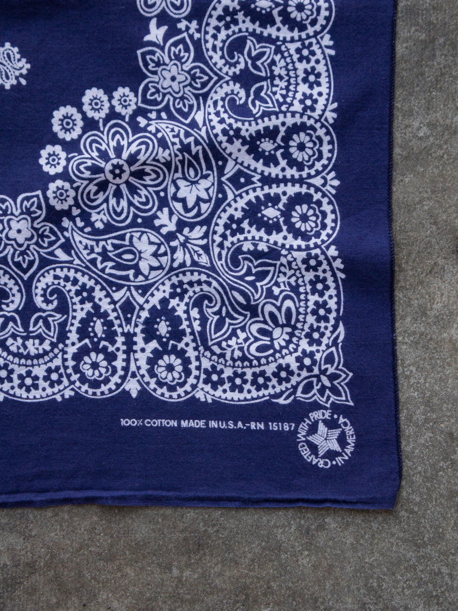 Vintage Navy Paisley Bandana