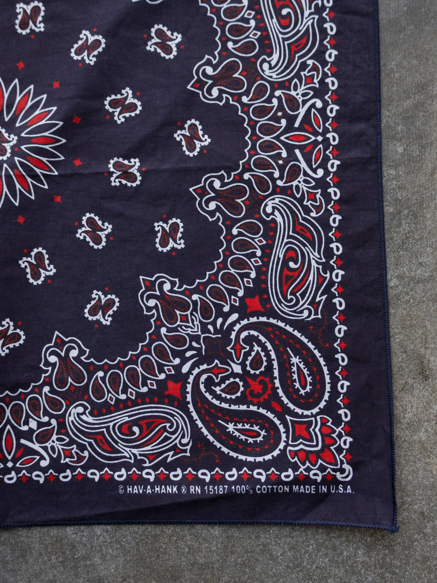 Vintage Navy Paisley Bandana