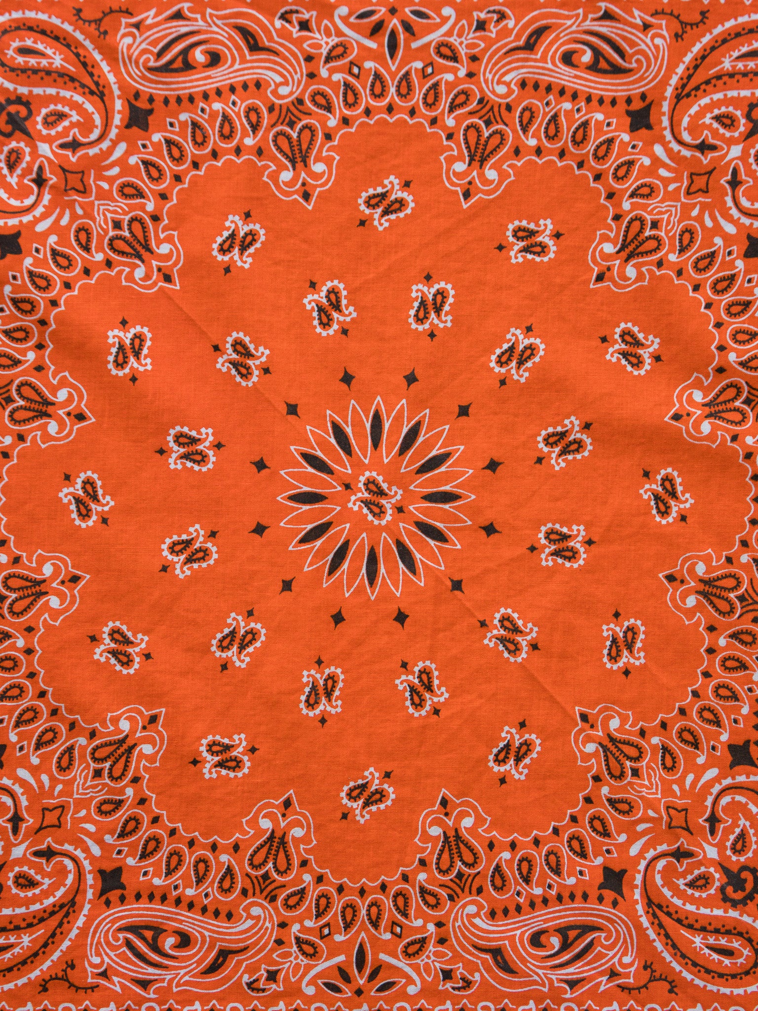 Vintage Bright Orange Paisley Bandana