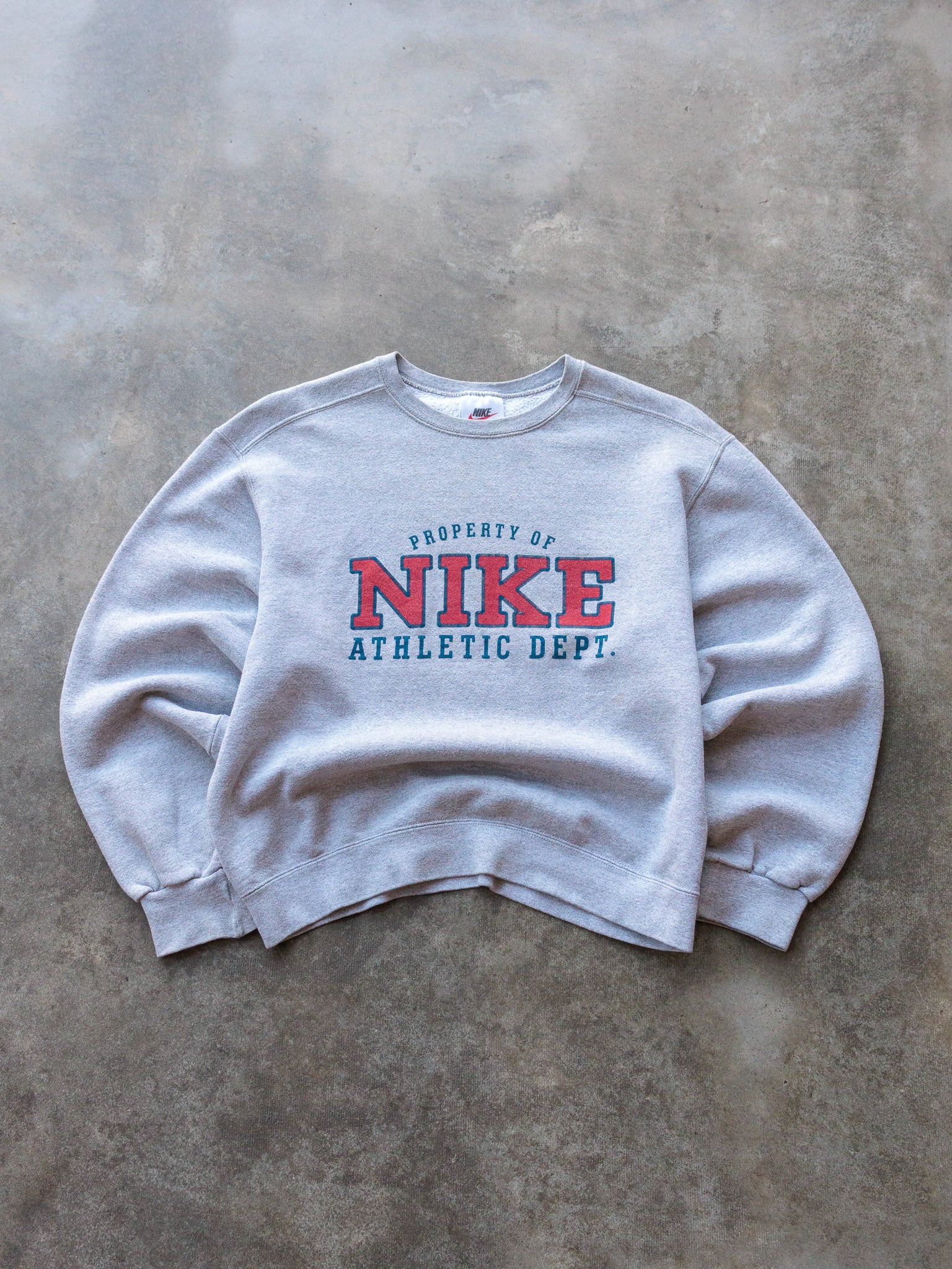Vintage 90s Grey Nike Spell Out Sweatshirt (M)