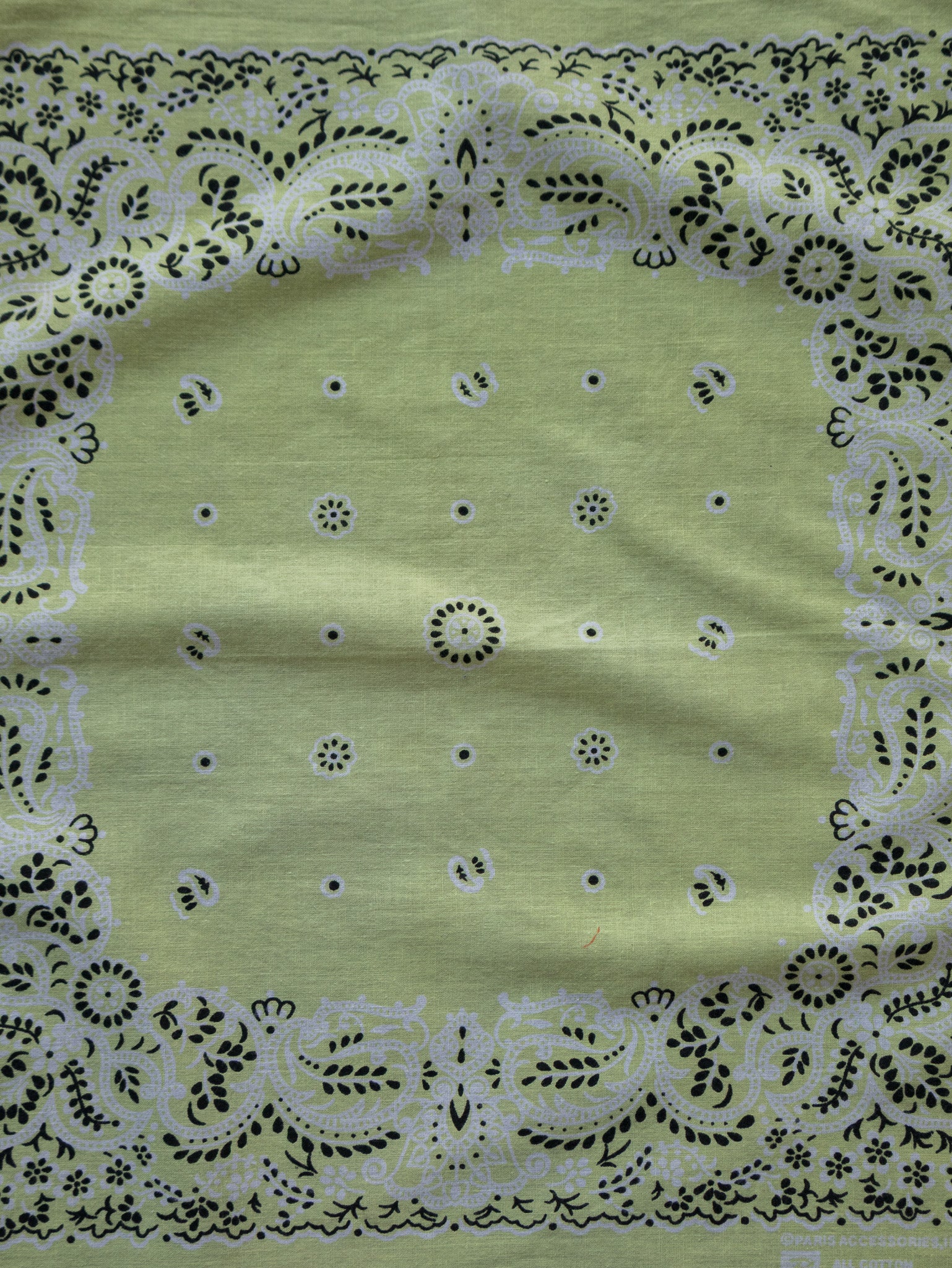 Vintage Lemon Yellow Paisley Bandana