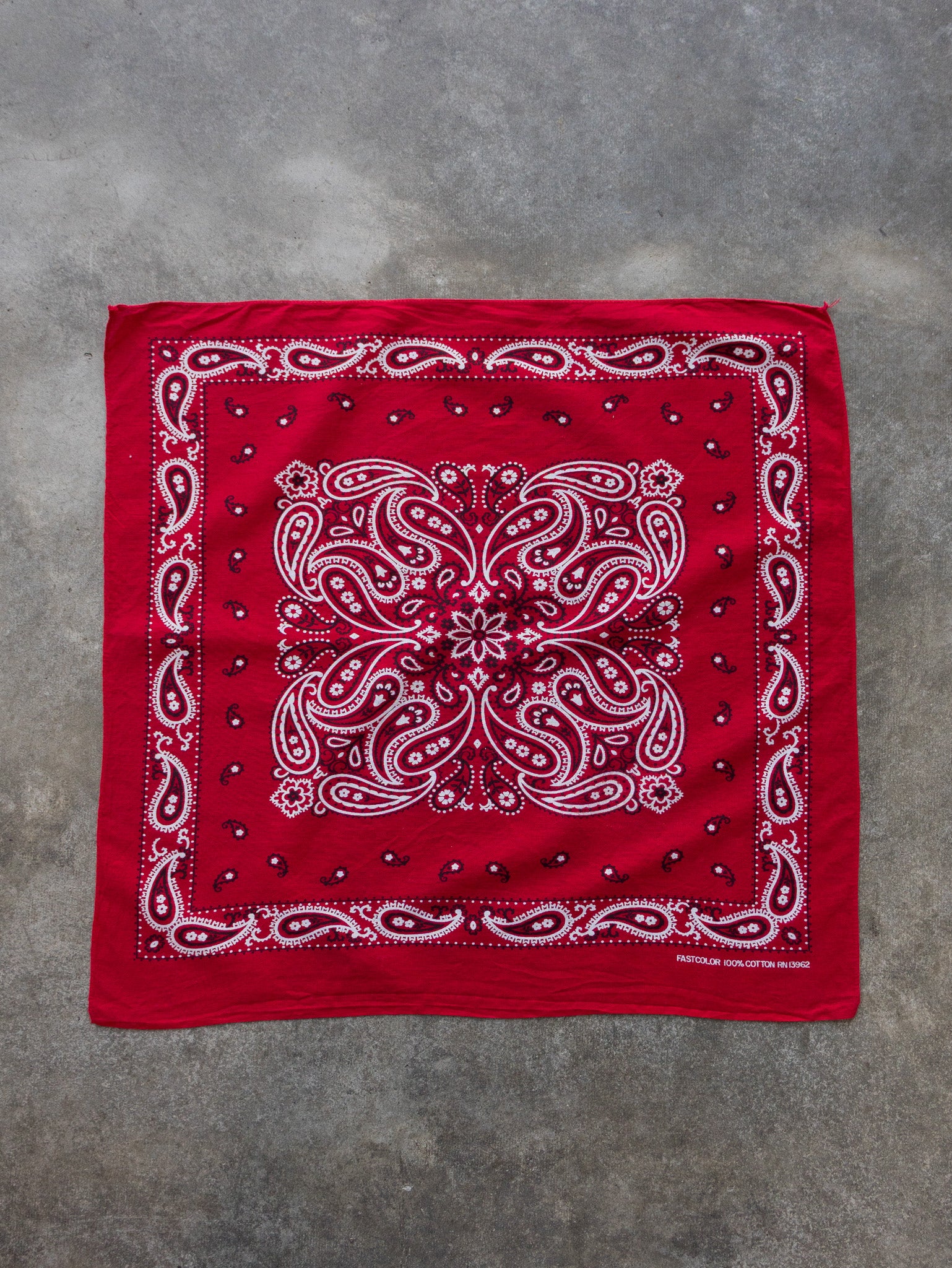 Vintage Bright Red Paisley Bandana