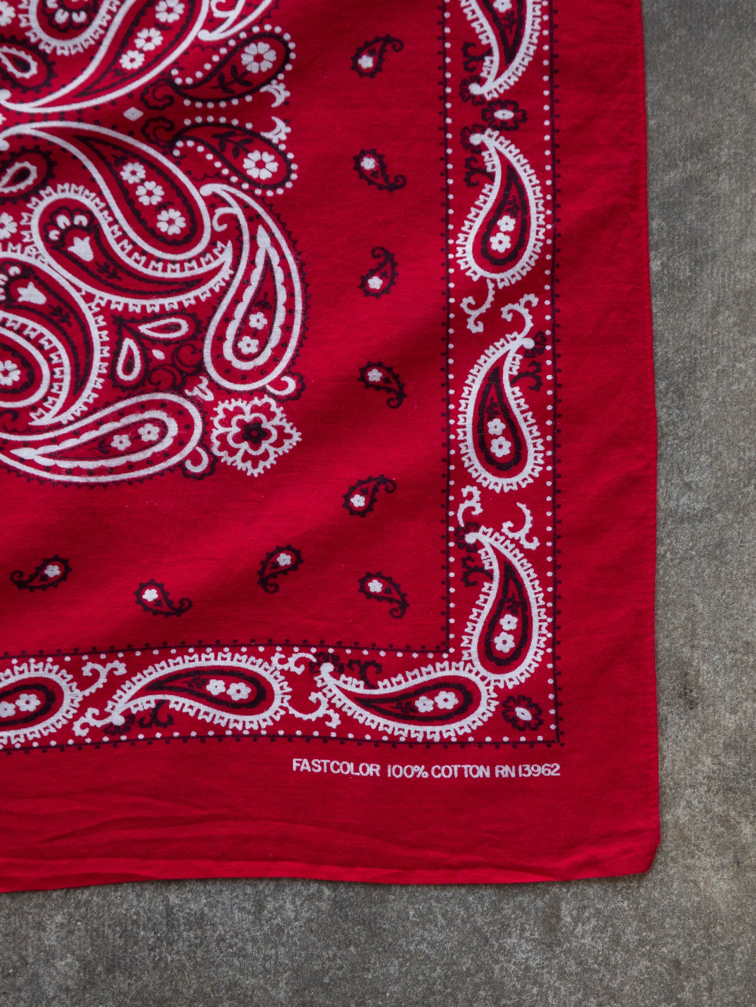 Vintage Bright Red Paisley Bandana