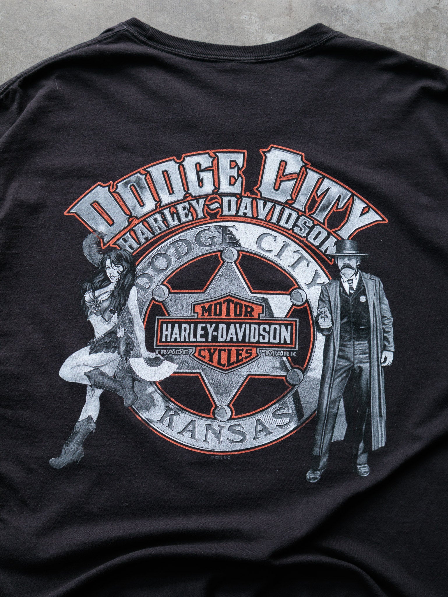 Vintage 2011 Harley-Davidson Dodge City Kansas Tee (XL)