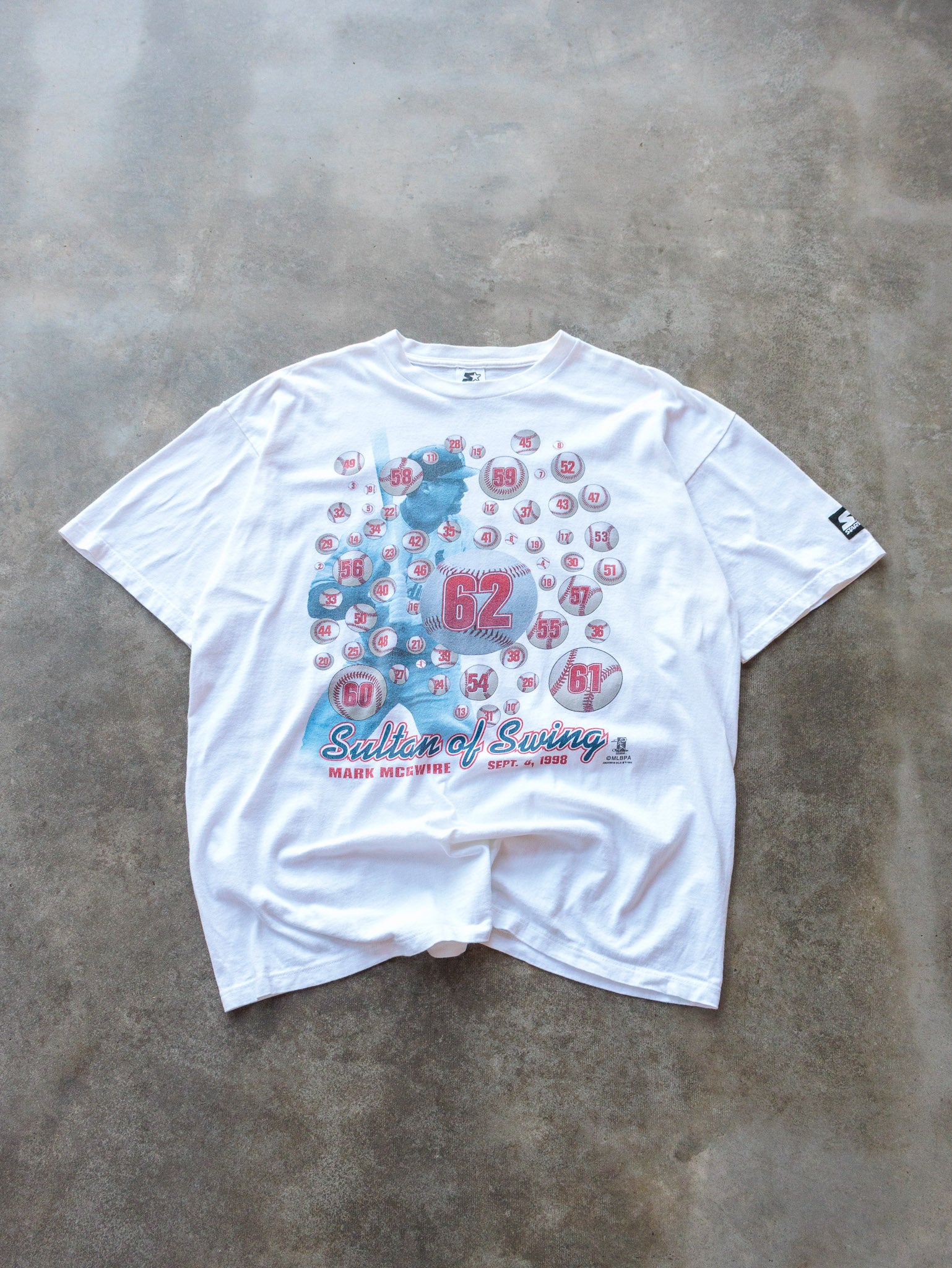 Vintage 1998 Starter Mark McGwire Sultan of Swing Tee (L)