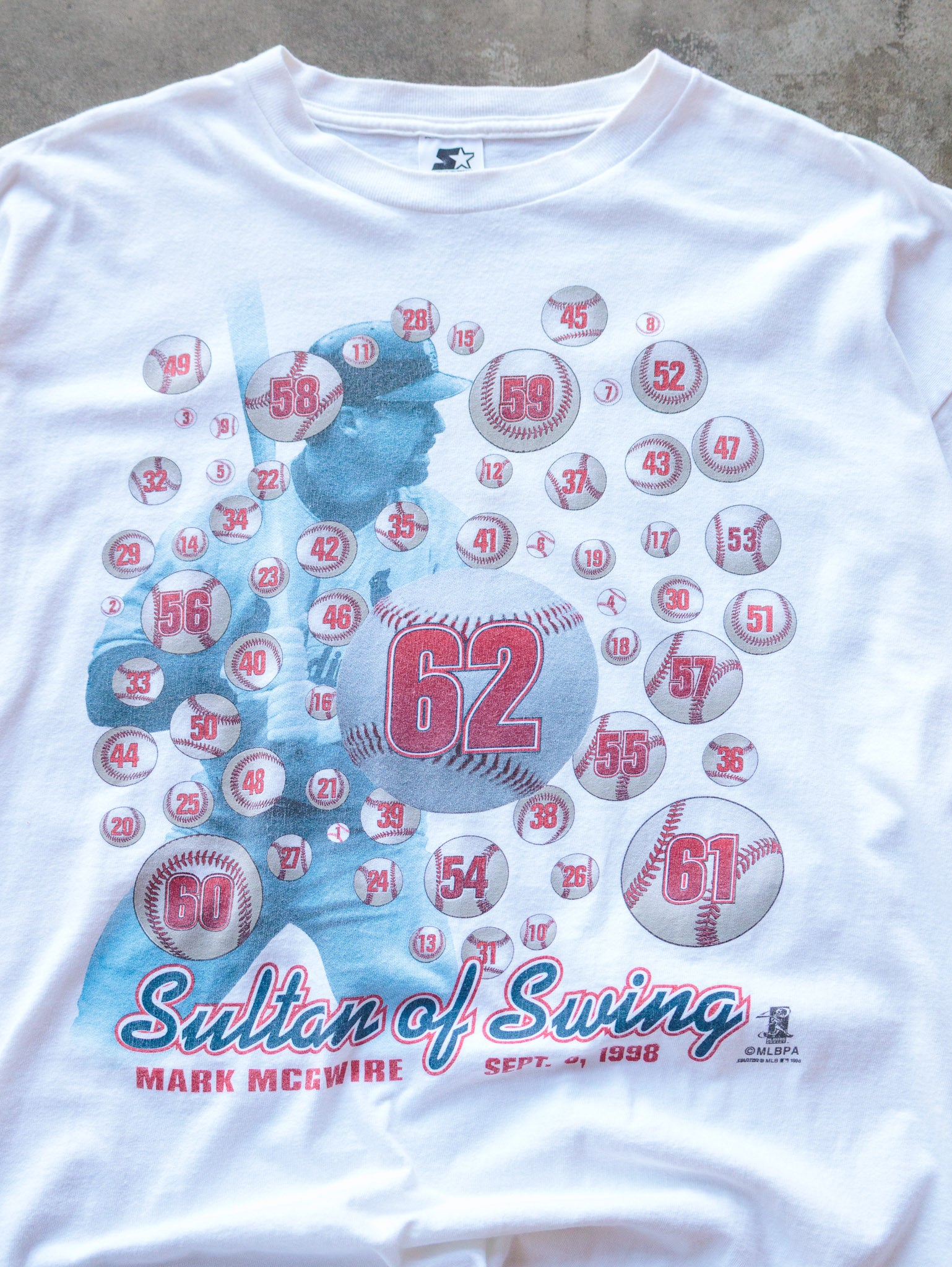 Vintage 1998 Starter Mark McGwire Sultan of Swing Tee (L)