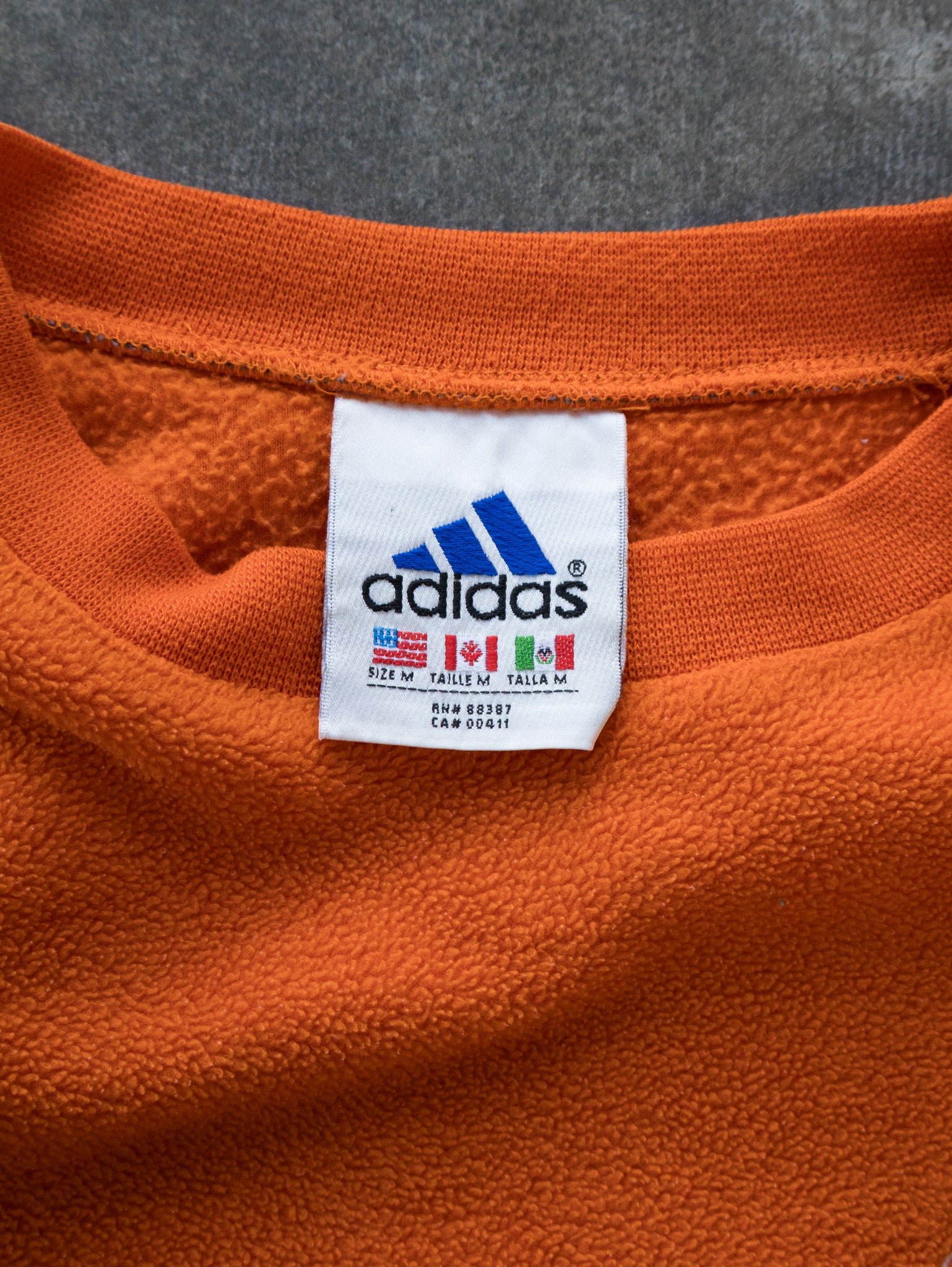 Vintage Orange Adidas Fleece Sweatshirt (M)